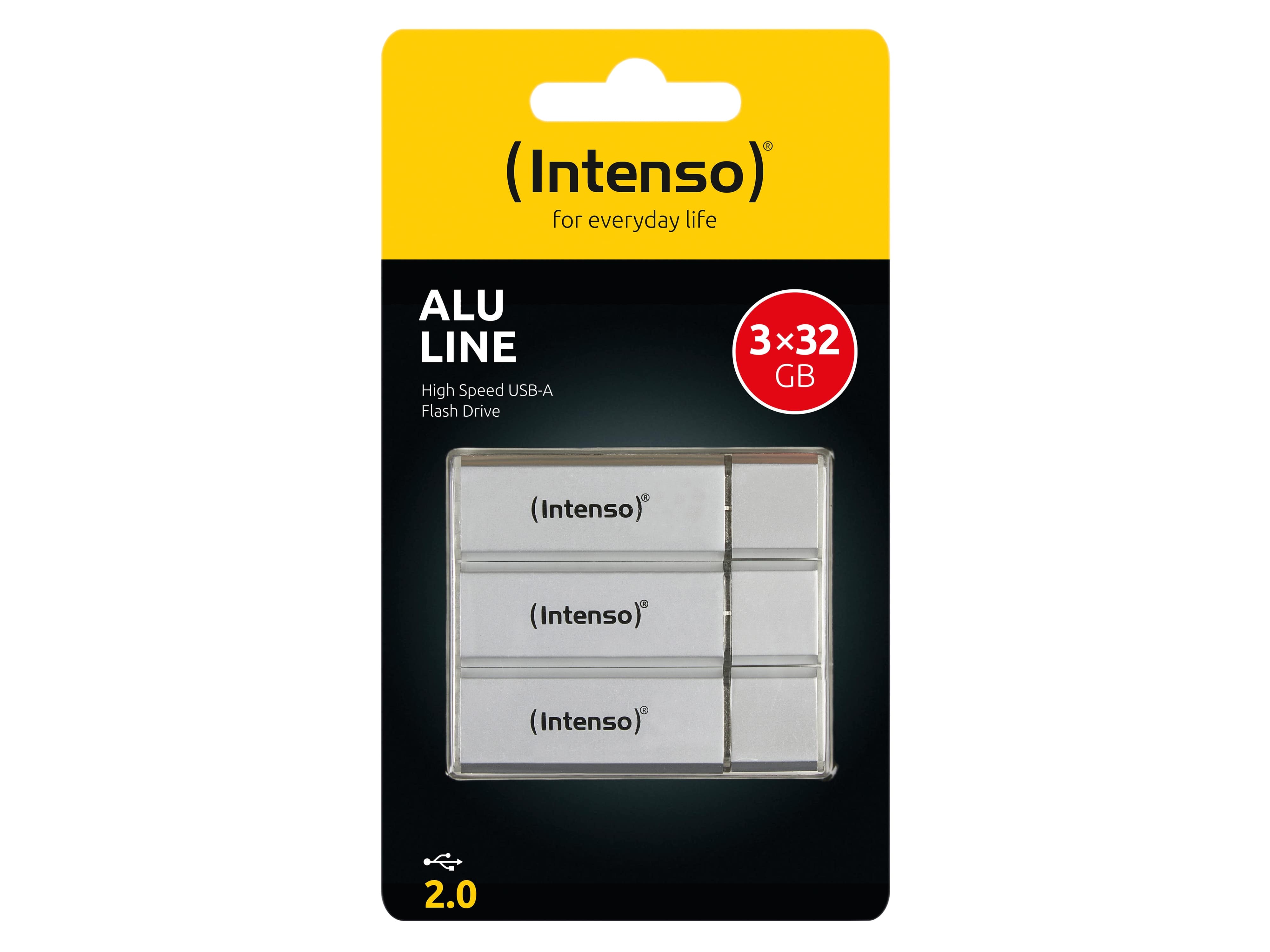 INTENSO USB-Stick Alu Line 3521483 USB 2.0 32GB 3er Pack silber INTENSO USB 2.0-Stick Alu Line, 32 GB, 3er Pack, silber