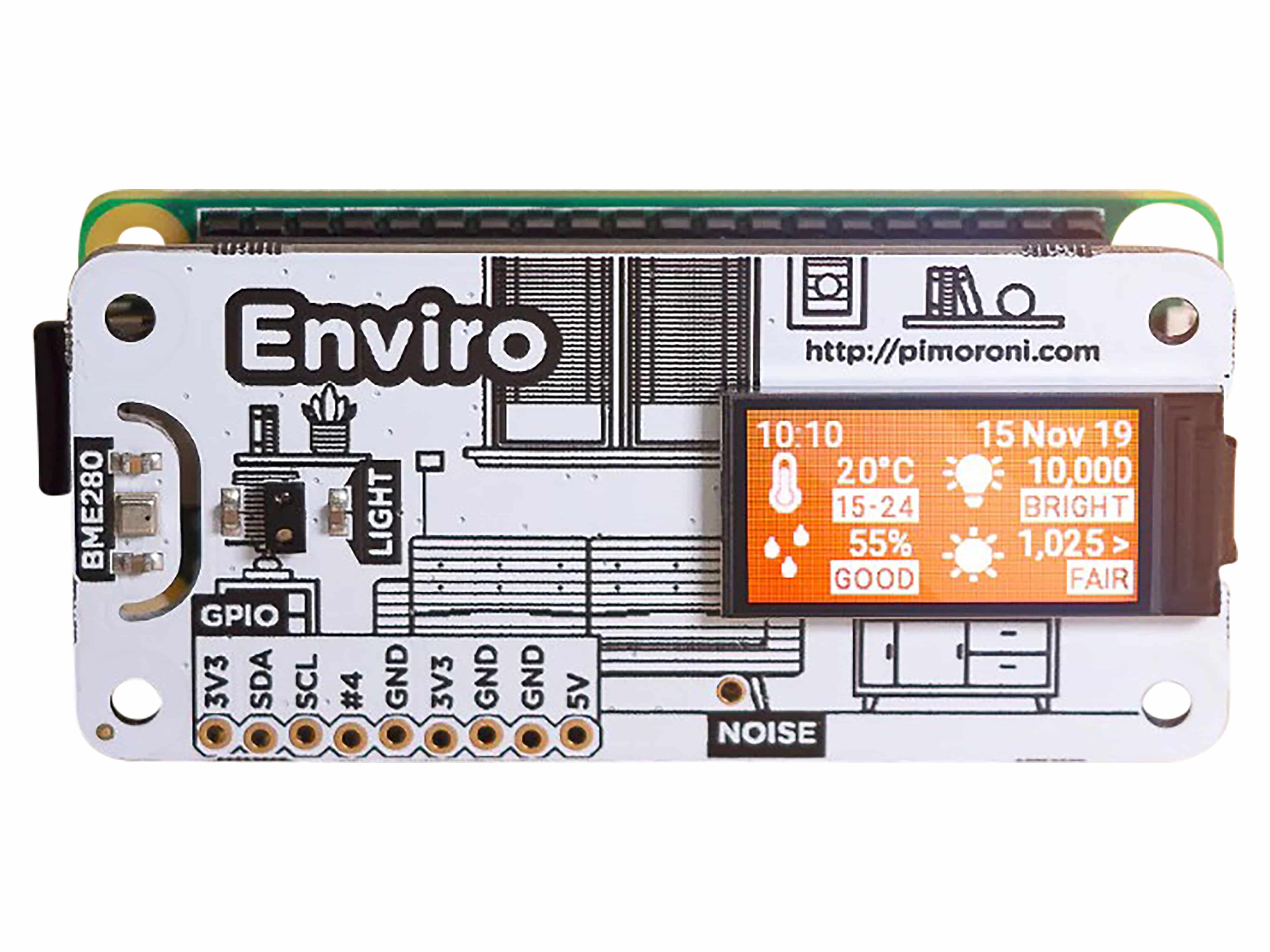ENVIRO+ Air Quality Sensorkarte für Raspberry Pi ENVIRO Air Quality Sensorkarte für Raspberry Pi