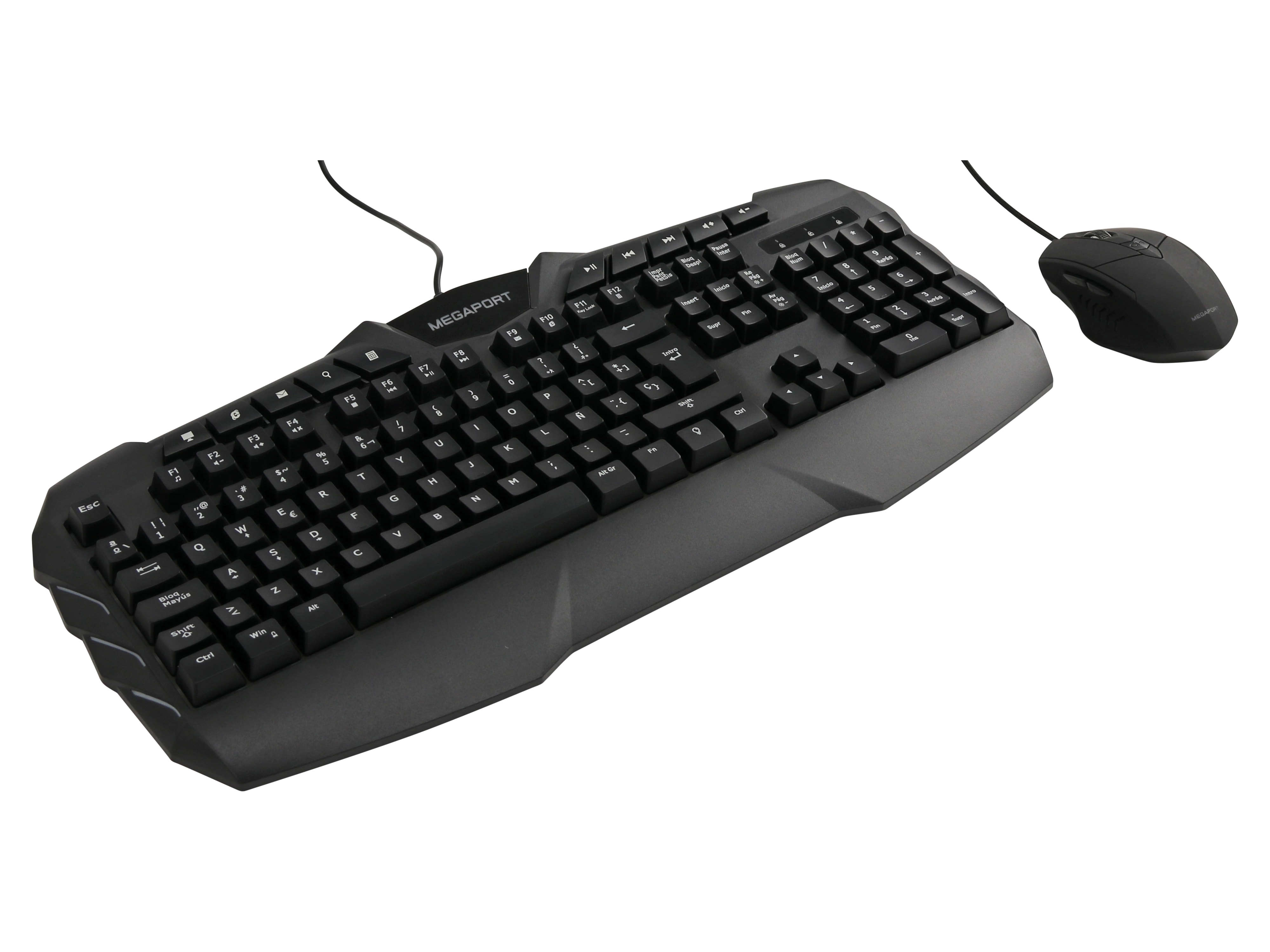 Tastatur/Maus-Set, MEGAPORT, M-GCM600, spanisches Tastaturlayout Tastatur/Maus-Set, MEGAPORT, M-GCM600, spanisches Tastaturlayout