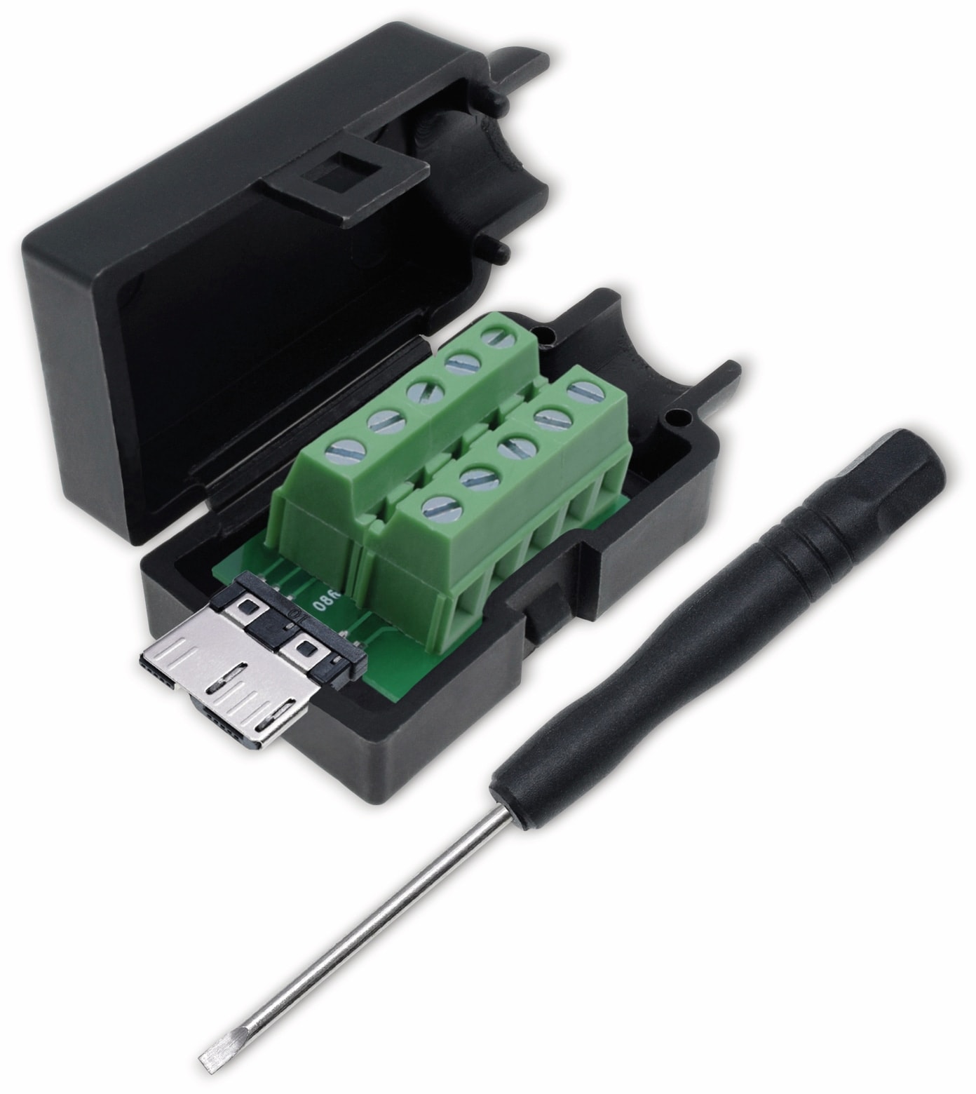 QUADRIOS, 2001C212, USB-Modular-Set, USB 3.0 - Micro B, Polzahl 10 QUADRIOS, 2001C212, USB-Modular-Set, USB 3.0 - Micro B, Stecker, Einbau horizontal, Polzahl 10