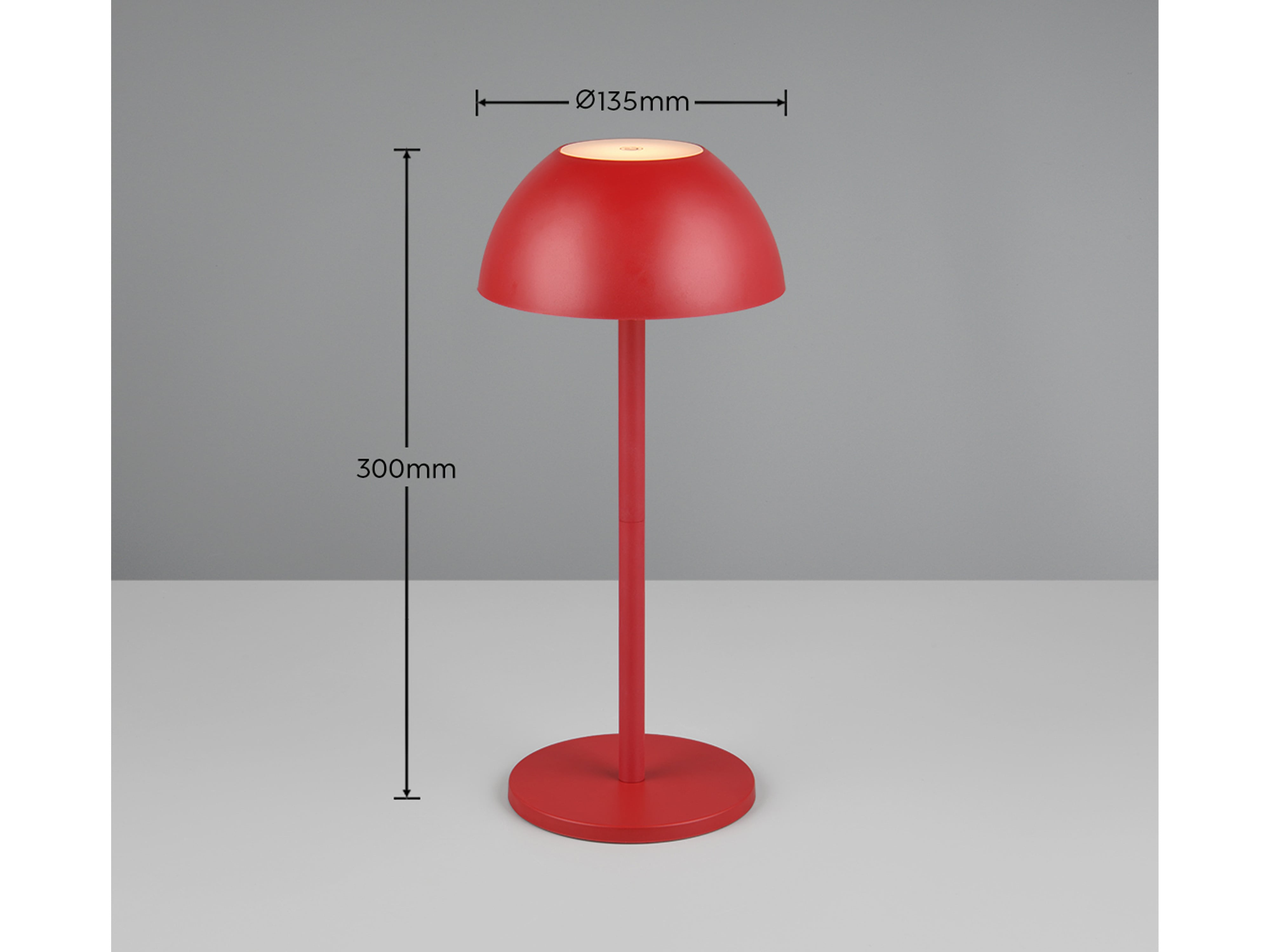 REALITY LED-Akku-Tischleuchte Ricardo R54106110 rot, IP54, 1,7 W, 240 lm, 3000 K REALITY LED-Akku-Tischleuchte Ricardo R54106110 rot, IP54, 1,7 W, 240 lm, 3000 K