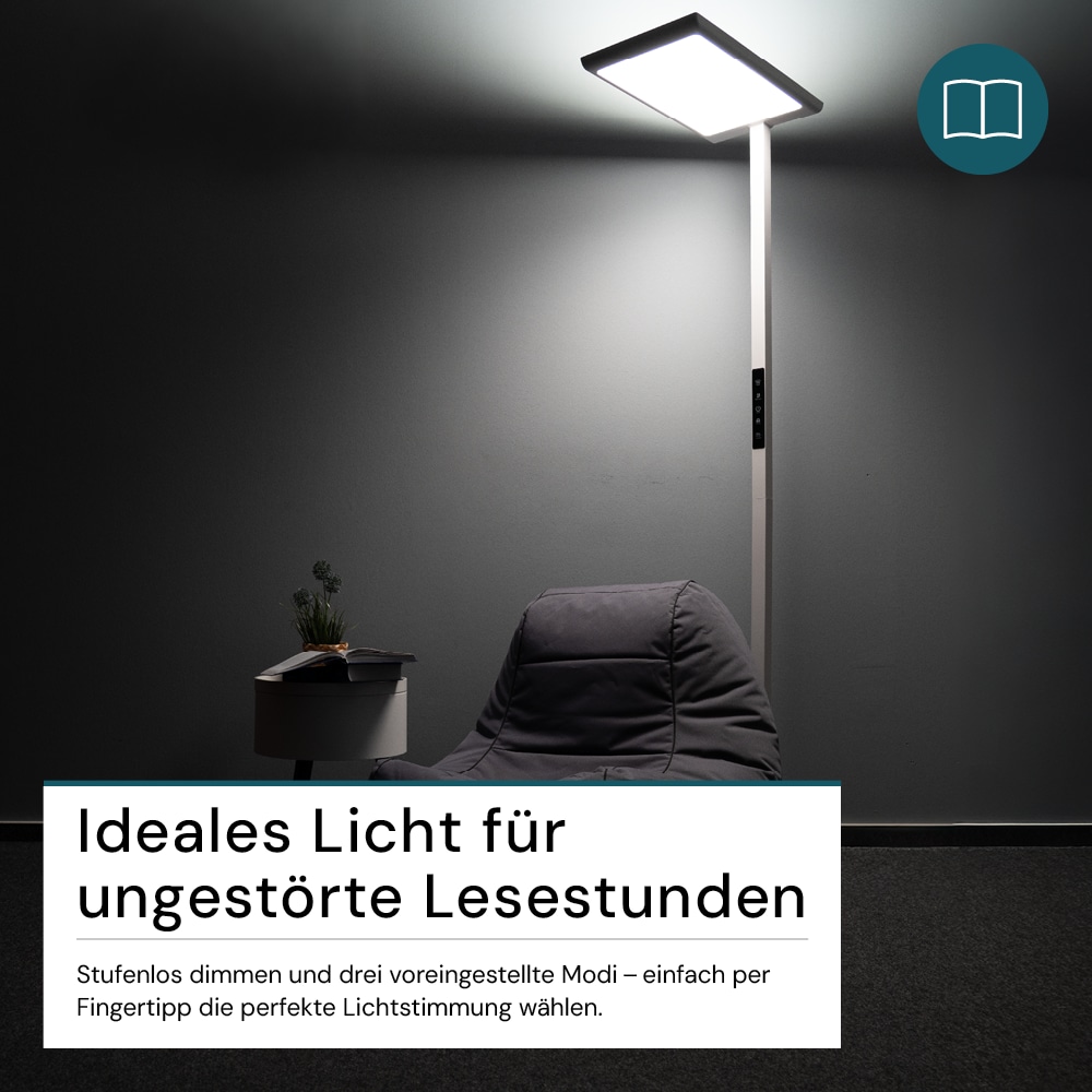 LUXULA LED-Büro-Stehleuchte, Up/Down, 100W, 4000K, EEK: F, 7000lm, IP20, dimmbar, weiß LUXULA LED-Büro-Stehleuchte, Up/Down, 100W, 4000K, EEK: F, 7000lm, IP20, dimmbar, weiß
