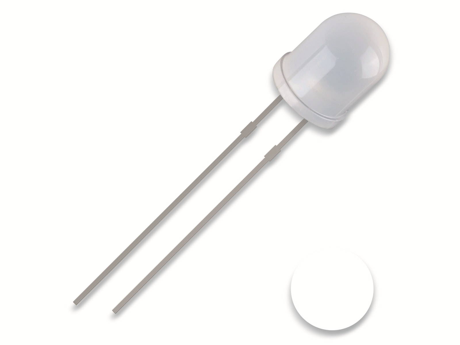 QUADRIOS LED, 5 mm, weiß, 2,54 mm QUADRIOS LED, 5 mm, Lichtfarbe: Weiß, Gehäusefarbe: Diffus, 2500 mcd, 8000 K, 2,54 mm