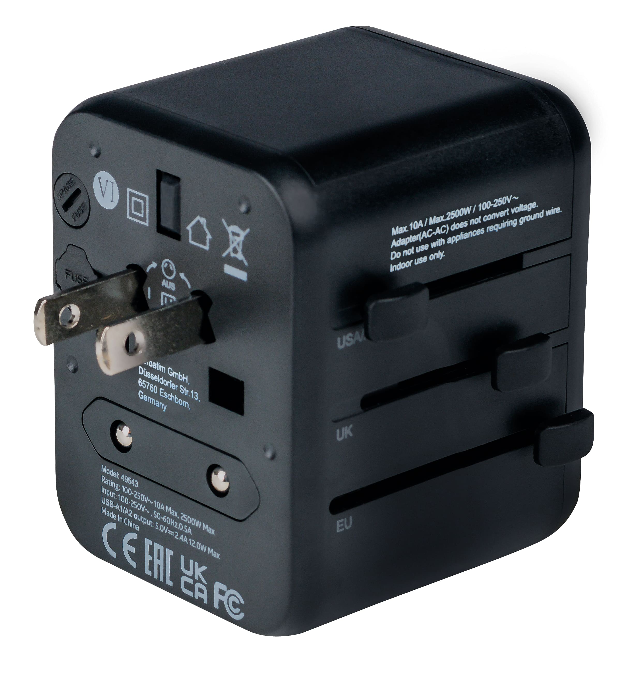 VERBATIM Universal-Reise-Adapter UTA-01, 1x Stromstecker, 2x USB-A VERBATIM Universal-Reise-Adapter UTA-01, 1x Stromstecker, 2x USB-A