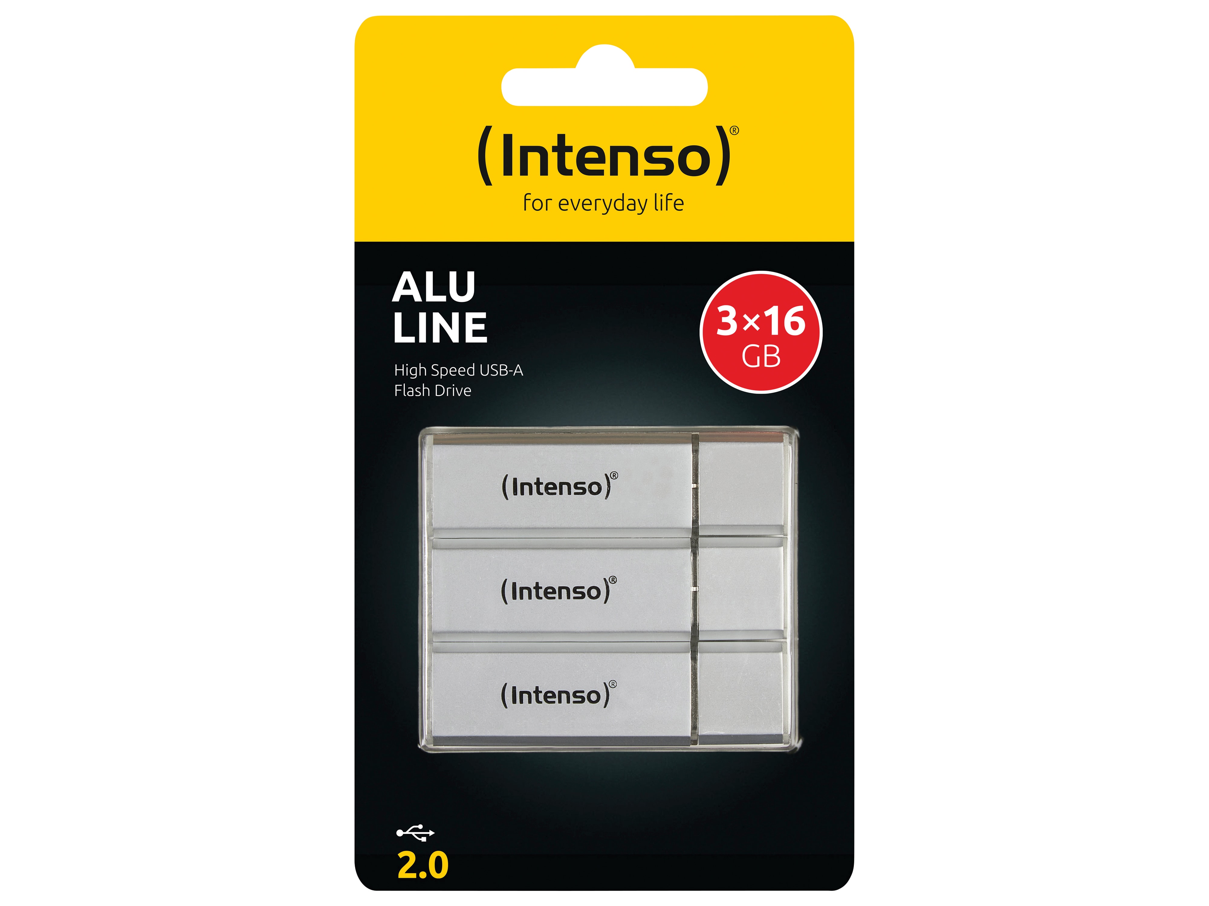 INTENSO USB-Stick Alu Line 3521473 USB 2.0 16GB 3erPack silber INTENSO USB 2.0-Stick Alu Line, 16 GB, 3er Pack, silber