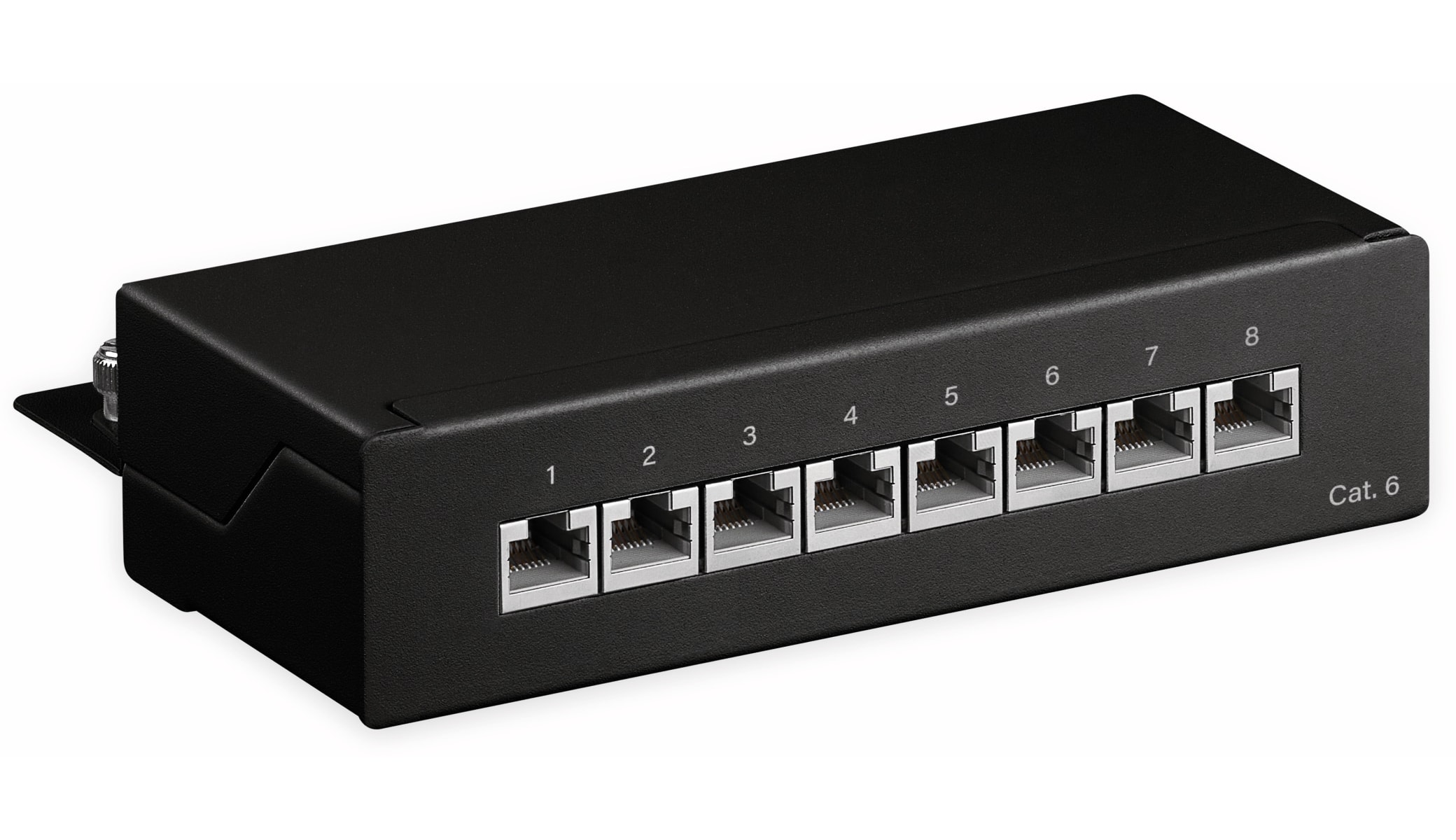 GOOBAY CAT.6 Patchpanel 96105, Mini, 8-fach, STP, schwarz GOOBAY CAT.6 Patchpanel 96105, Mini, 8-fach, STP, schwarz