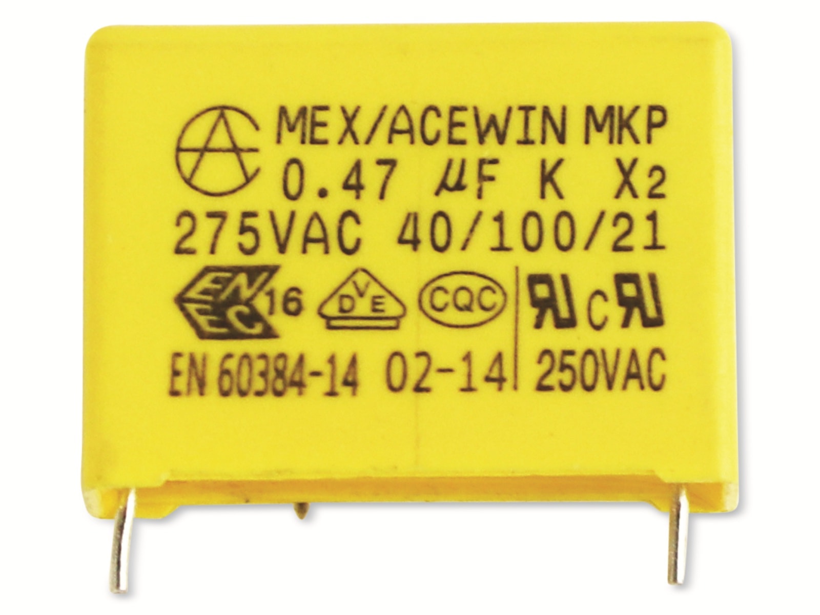 MKP-Entstörkondensator 0,47 µF/275 V~ MKP-Entstörkondensator 0,47 µF/275 V~
