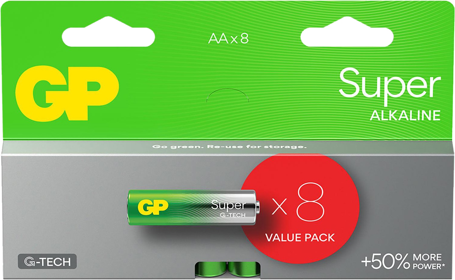 GP AA-Batterie Alkaline Super, 1,5 V, 8 Stück