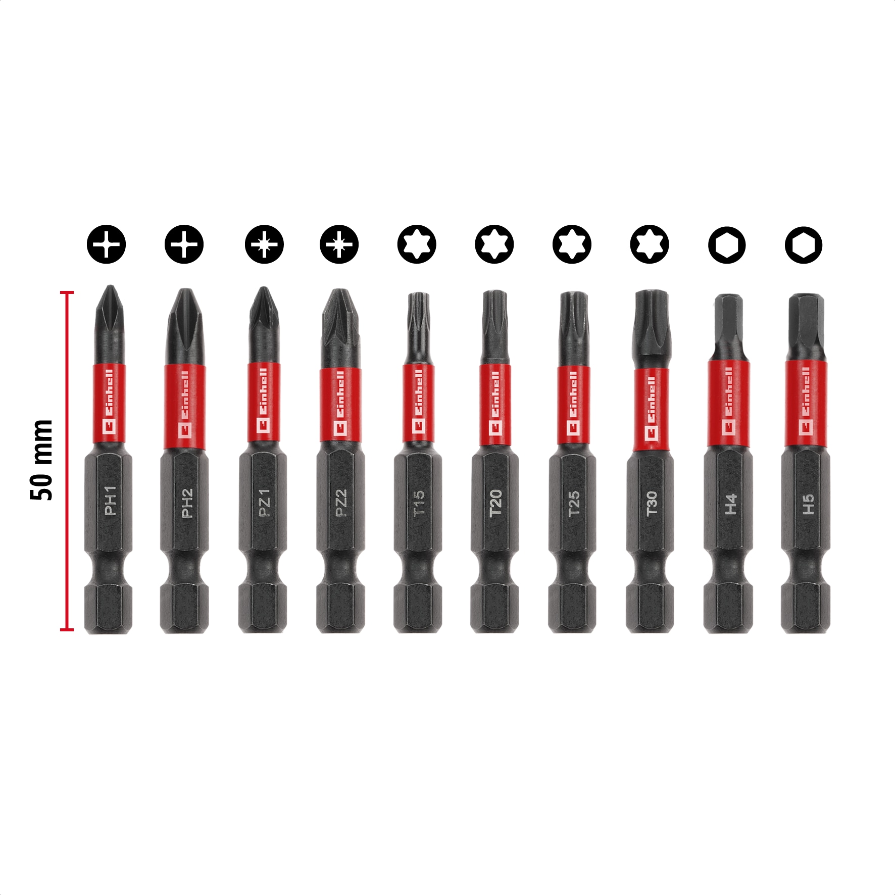 EINHELL Impact-Bit-Set, 118653, 10-teilig EINHELL Impact-Bit-Set, 118653, 10-teilig