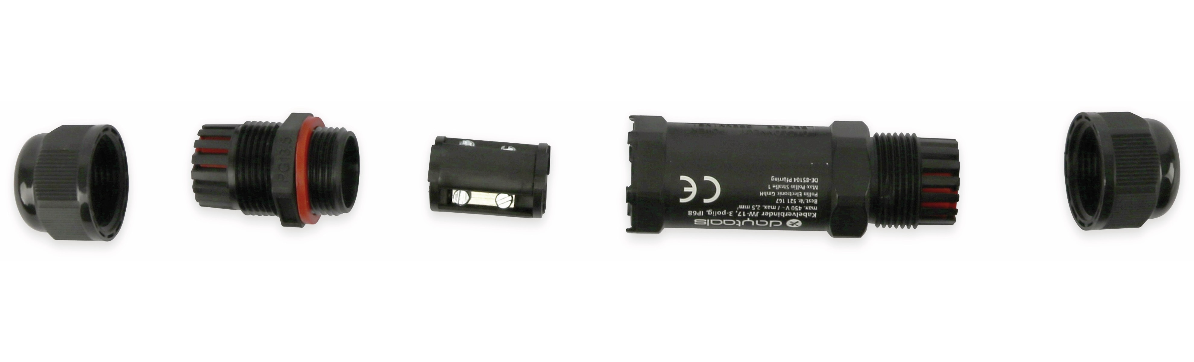 DAYTOOLS Kabelverbinder JW-17, 3-polig, IP68, 450V~ DAYTOOLS Kabelverbinder JW-17, 3-polig, IP68, 450V~