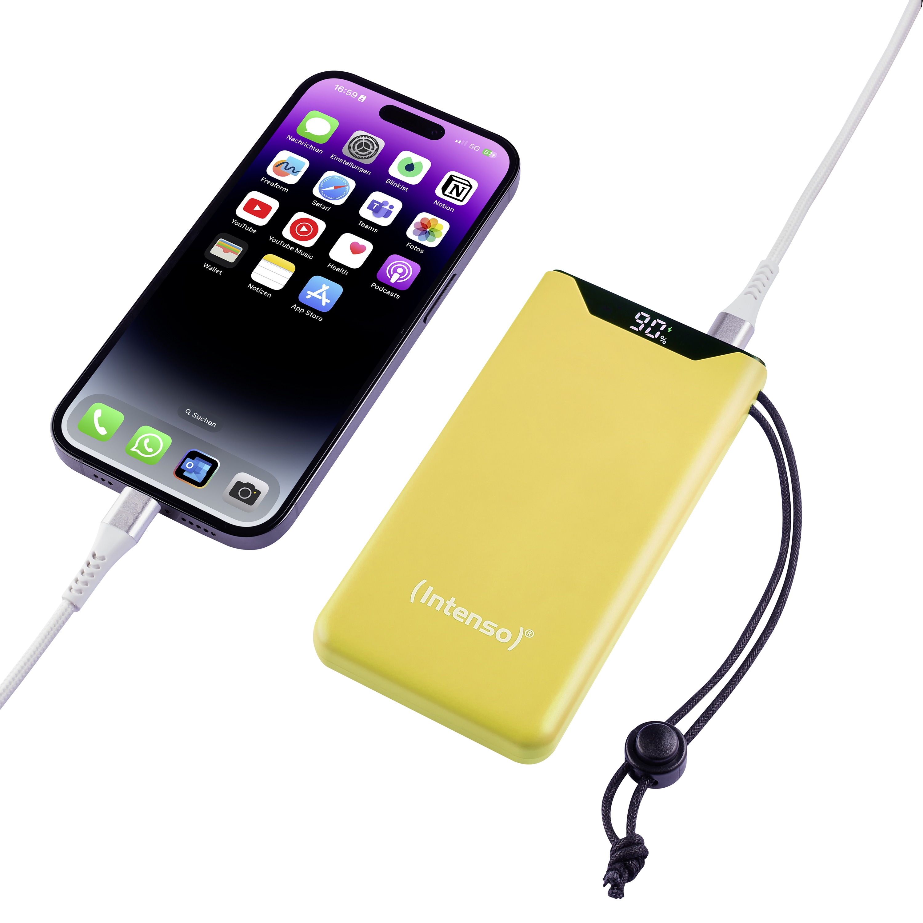 INTENSO USB Powerbank 7332039, F10000, 10.000mAh, 20 W, gelb INTENSO USB Powerbank 7332039, F10000, 10.000mAh, 20 W, gelb