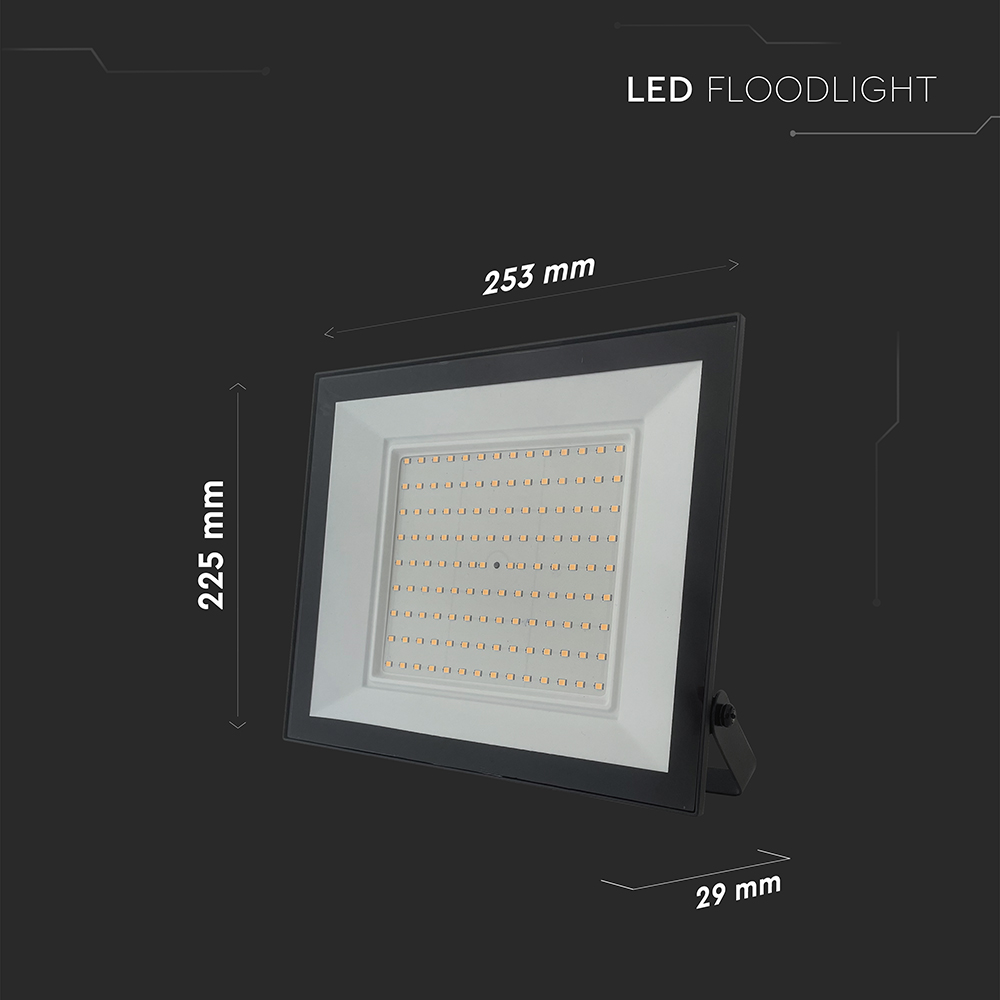 V-TAC LED-Fluter, VT-44109, 100 W, 3000K, EEK: F, 8150 lm, warmweiß, IP65, schwarz V-TAC LED-Fluter, VT-44109, 100 W, 3000K, EEK: F, 8150 lm, warmweiß, IP65, schwarz