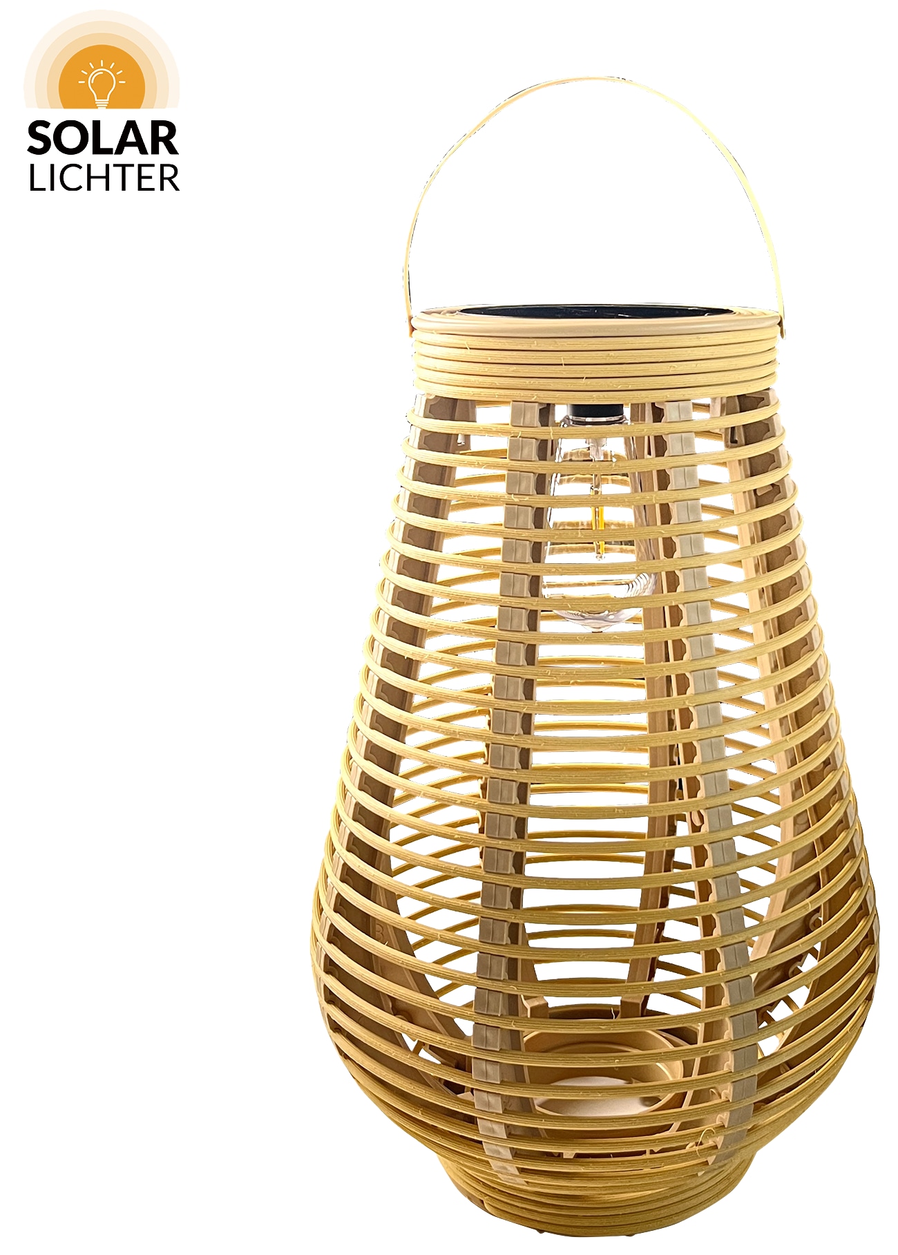SOLAR LEUCHTEN Solar LED-Akku-Rattanleuchte LSolar, 2700 K