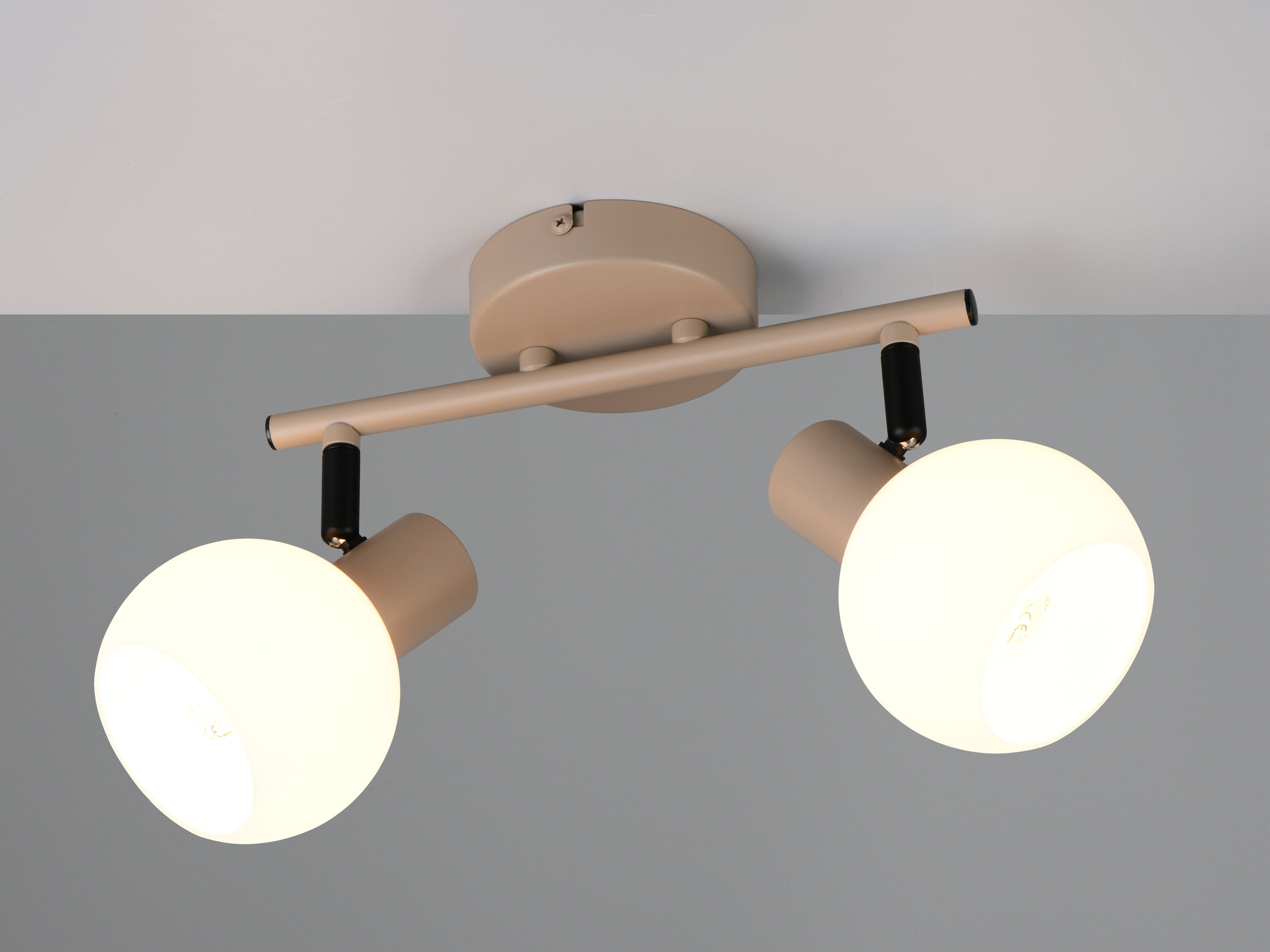REALITY Deckenleuchte 2 flg. Boba R86372043, E14, ohne LM, IP20, beige