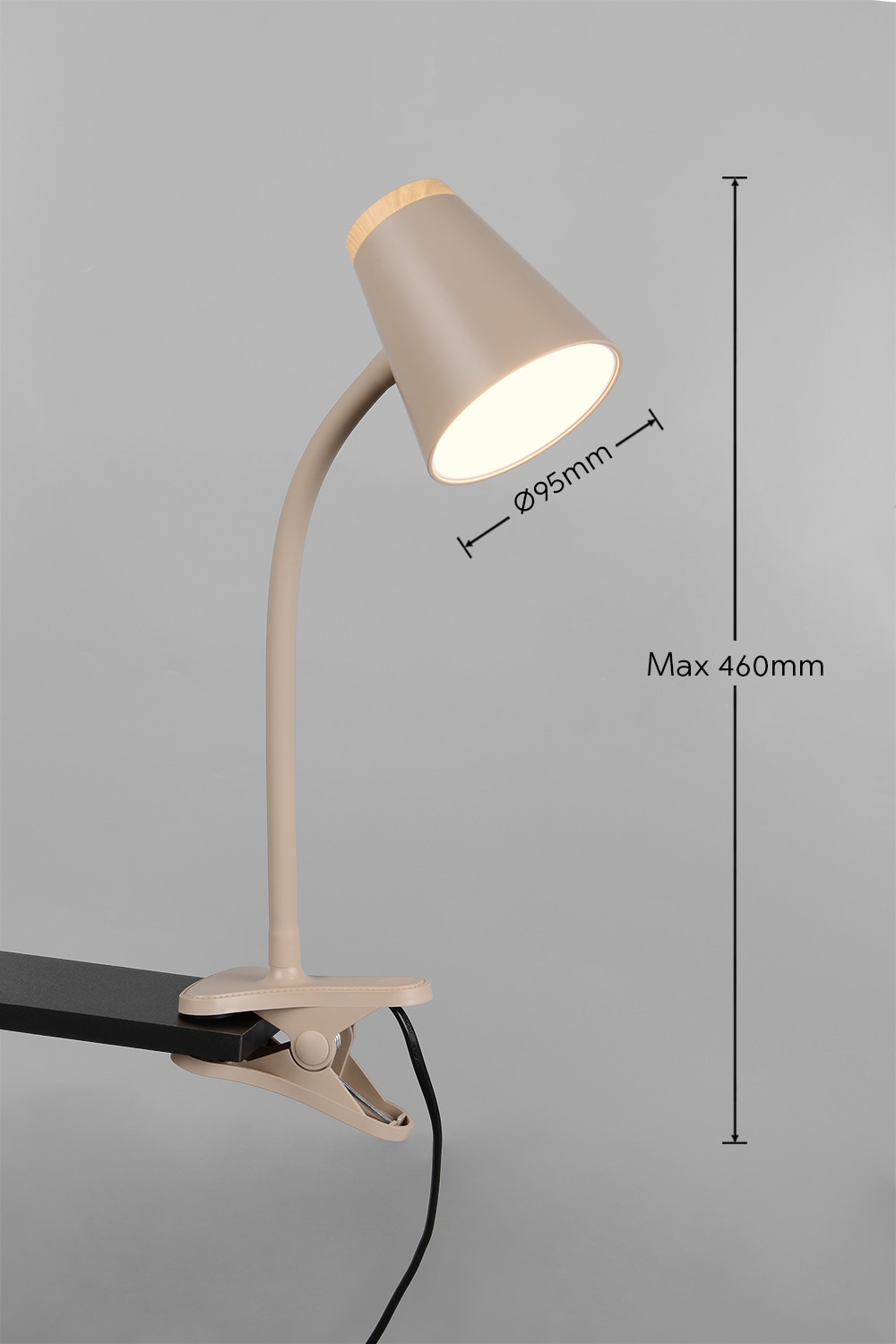REALITY LED-Klemmleuchte PONGO, R25831143, 4,5W, 500lm, 3000K, beige REALITY LED-Klemmleuchte PONGO, R25831143, 4,5W, 500lm, 3000K, beige