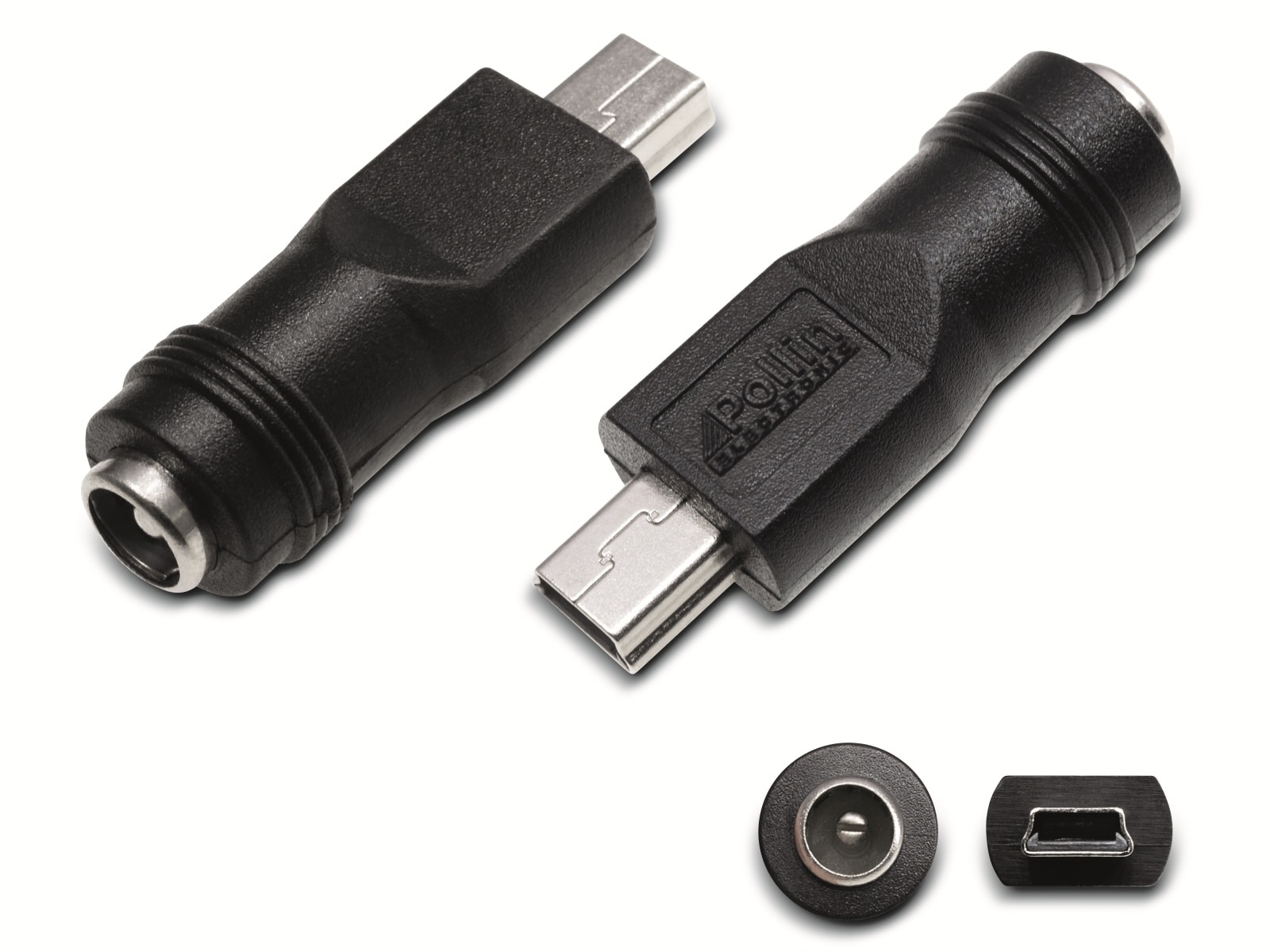 Hohlsteckeradapter, 5,5/2,1 Hohlkupplung auf Mini-USB Stecker Hohlsteckeradapter, 5,5/2,1 Hohlkupplung auf Mini-USB Stecker
