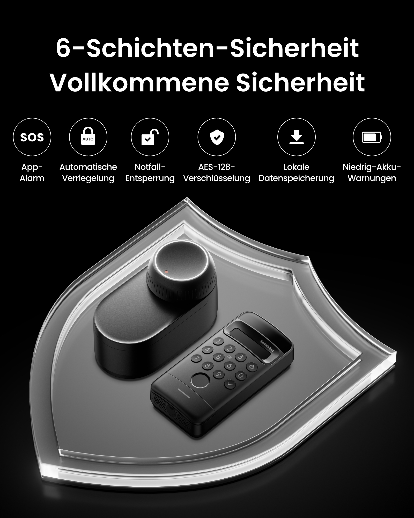 SWITCHBOT Smartes Codeschloss, Keypad Vision für Lock, schwarz SWITCHBOT Smartes Codeschloss, Keypad Vision für Lock, schwarz