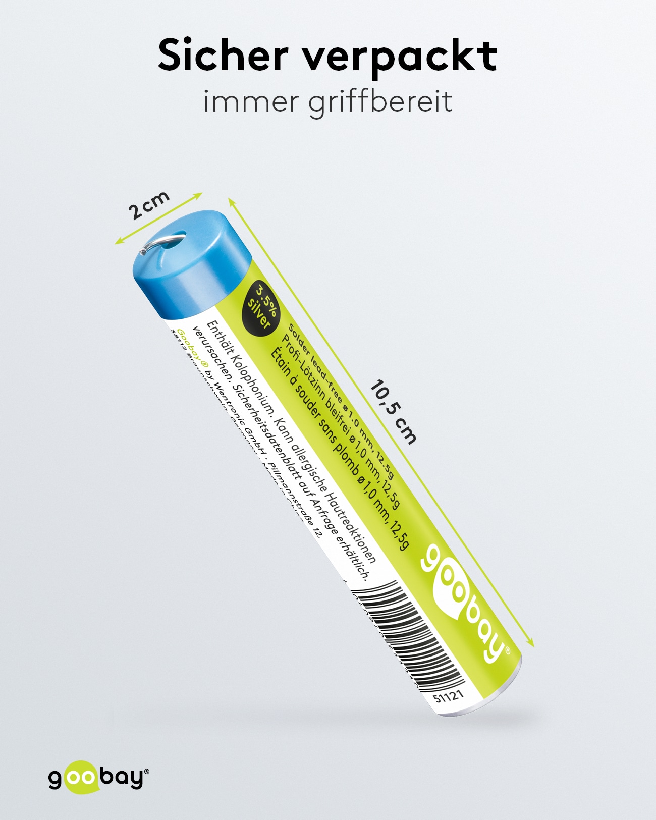 GOOBAY Lötzinn Pro, 12,5 g, Ø 1,0 mm GOOBAY Lötzinn Pro, 12,5 g, Ø 1,0 mm