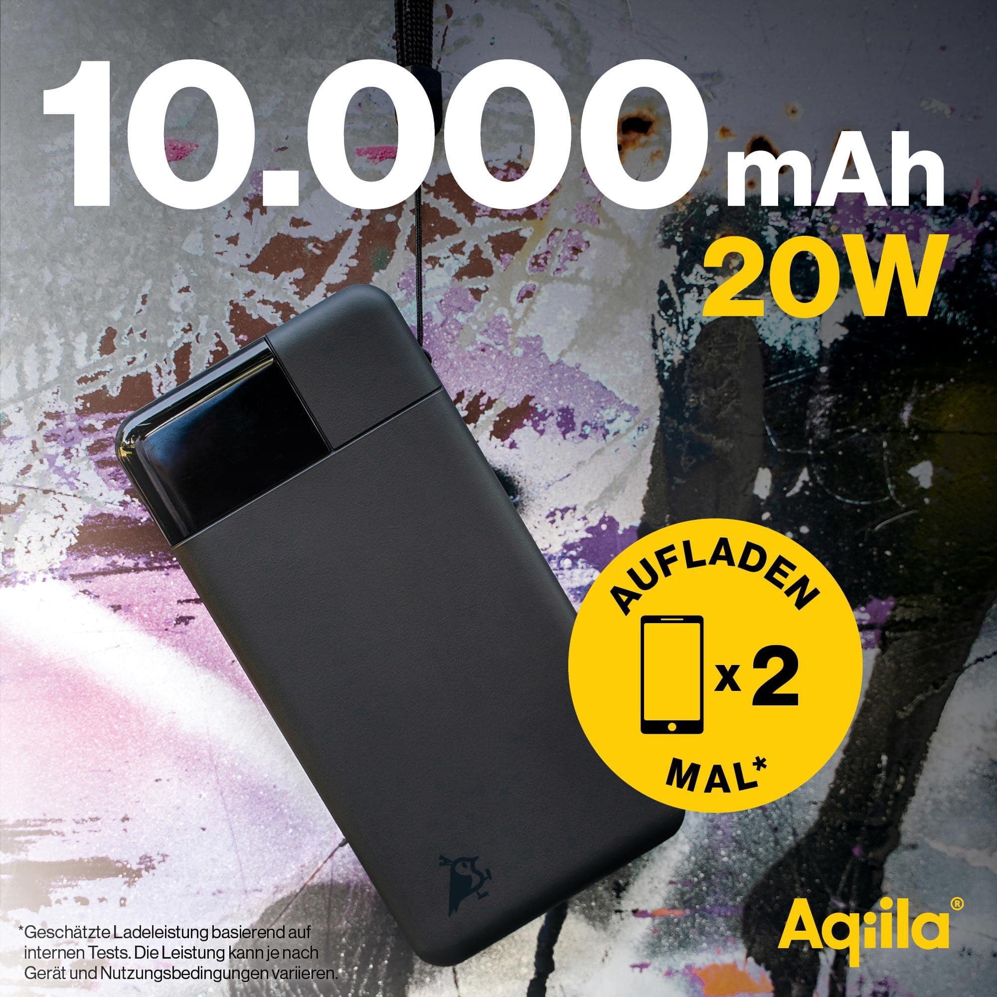 AQIILA Powerbank Powerbird B10, 20 W, 10.000mAh, 1x USB-A, 2x USB-C, schwarz AQIILA Powerbank Powerbird B10, 20 W, 10.000mAh, 1x USB-A, 2x USB-C, schwarz