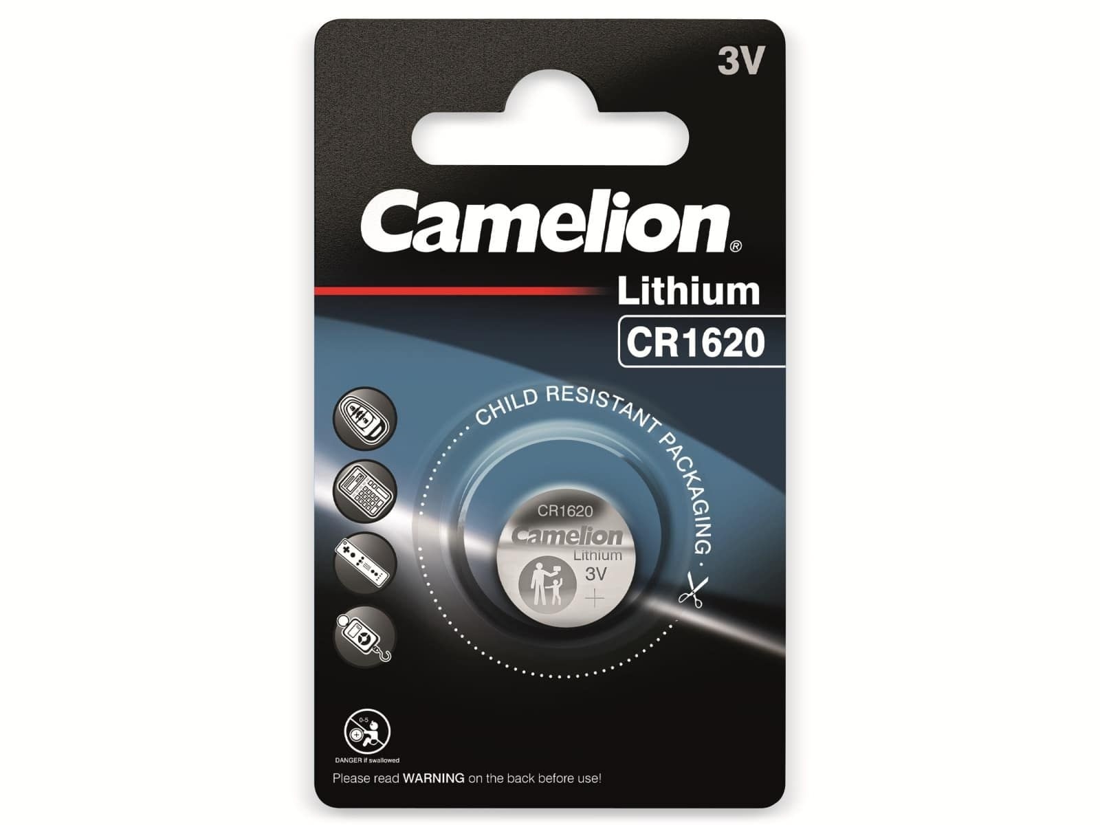 CAMELION Knopfzelle CR1620, 1 St. CAMELION Knopfzelle CR1620, 1 St.