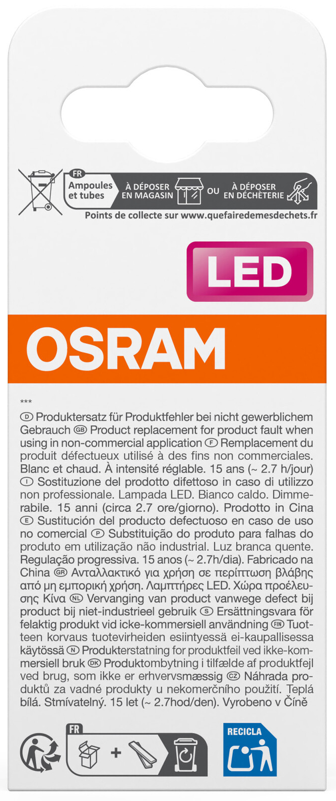 OSRAM LED-Lampe SUPERSTAR, dimmbar, E14, 3,4 W, 2700K, EEK: D, 470 lm, warmweiß OSRAM LED-Lampe SUPERSTAR, dimmbar, E14, 3,4 W, 2700 K, EEK: D, 470 lm, warmweiß