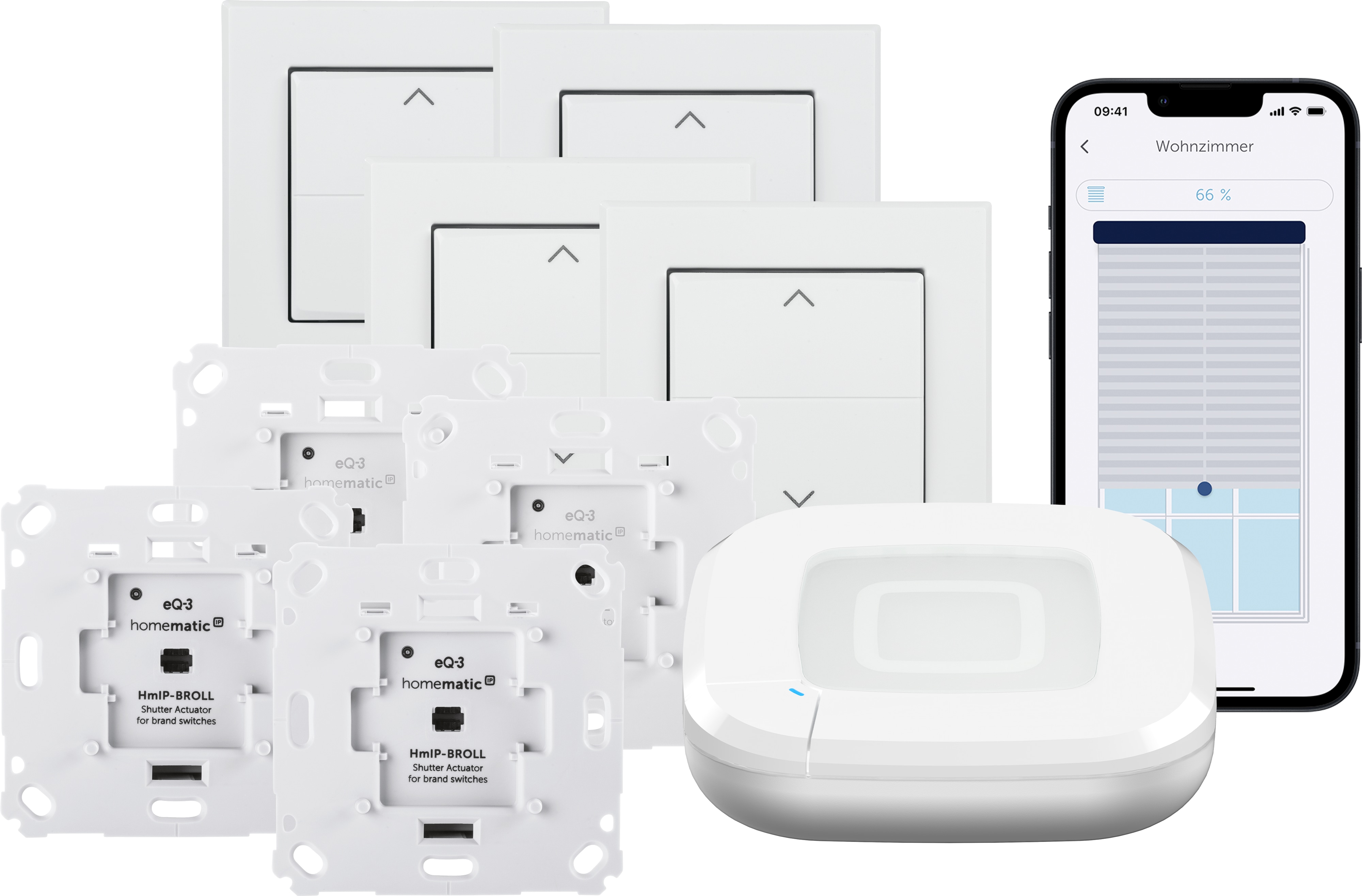 HOMEMATIC IP Starterset Beschattung + 2x Rollladenaktor + 2x Wippe