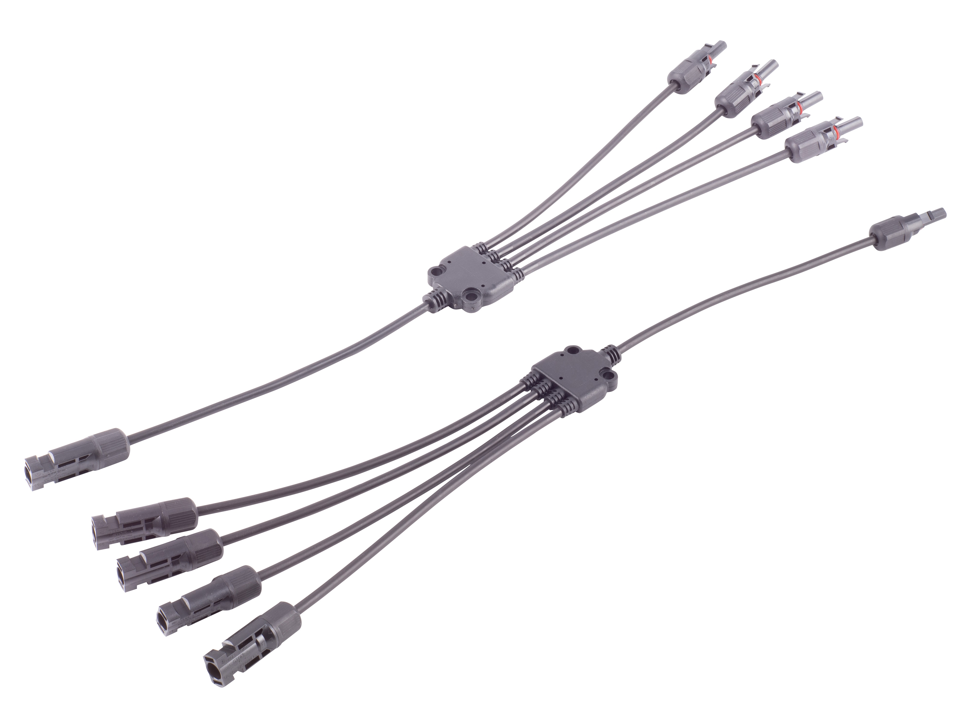 S-IMPULS MC4 T-Adapterkabel Set, 4/1, 6mm², schwarz/schwarz, 60cm S-IMPULS MC4 T-Adapterkabel Set, 4/1, 6mm², schwarz/schwarz, 60cm