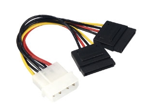 S-IMPULS SATA-Stromversorgungsadapter, 5,25"-Stecker auf 2x SATA-Stecker S-IMPULS SATA-Stromversorgungsadapter, 5,25"-Stecker auf 2x SATA-Stecker