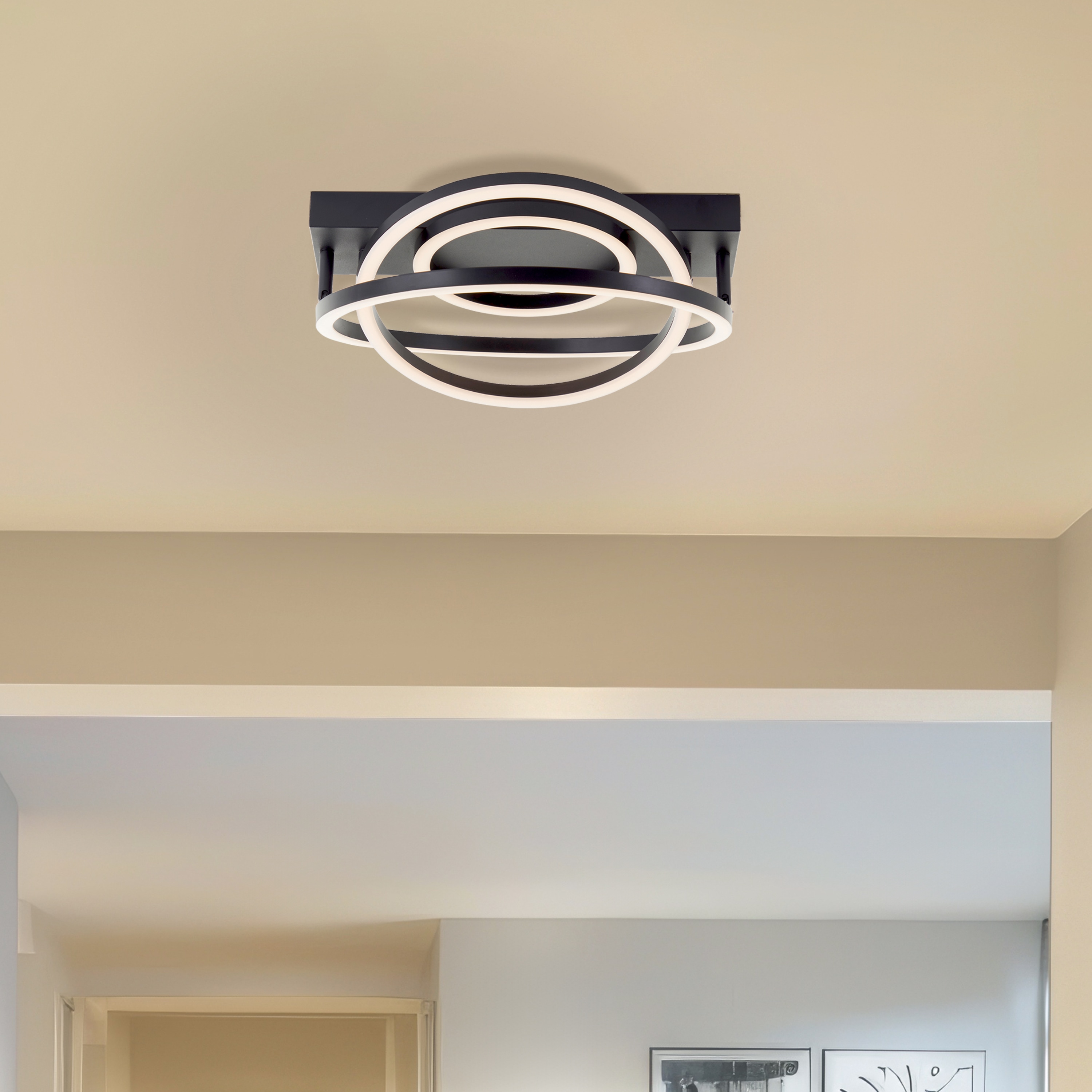 BRILLIANT LED-Deckenleuchte Pedley, 29,8 W, 3000 K, EEK: E, 3800 lm, IP20, schwarz BRILLIANT LED-Deckenleuchte Pedley, 29,8 W, 3000 K, EEK: E, 3800 lm, IP20, schwarz
