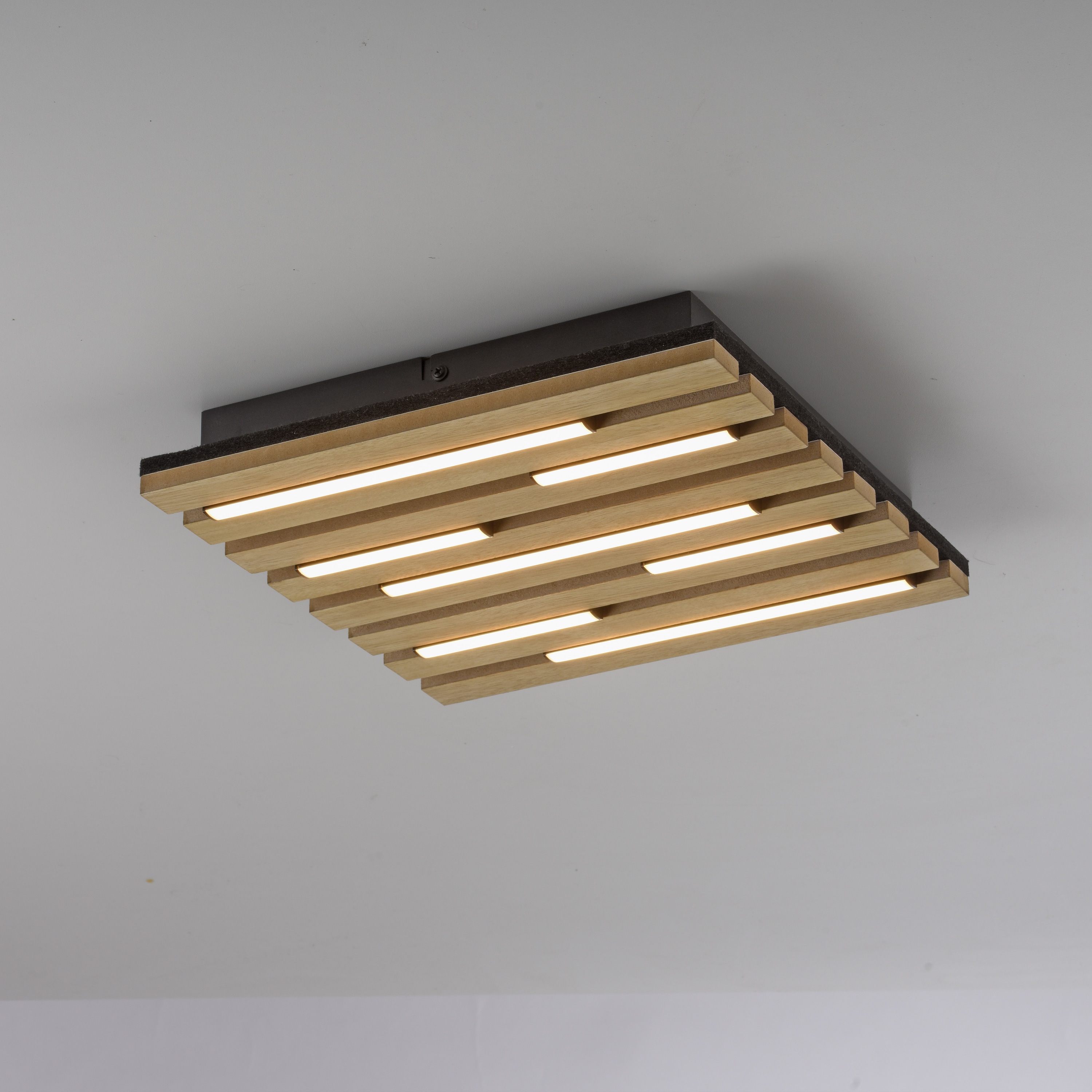 JUST LIGHT LED-Deckenleuchte 15590-79, 10W, 3000K, 1450lm, warmweiß, IP20, Holz/schwarz JUST LIGHT LED-Deckenleuchte 15590-79, 10W, 3000K, 1450lm, warmweiß, IP20, Holz/schwarz