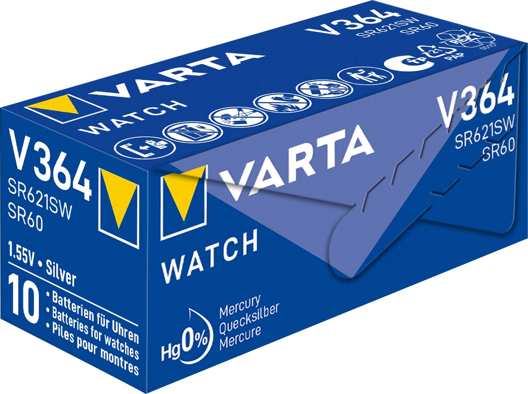VARTA Knopfzelle Silver Oxide, 364 SR60, 1.55V, 10 Stück VARTA Knopfzelle Silver Oxide, 364 SR60, 1.55V, 10 Stück