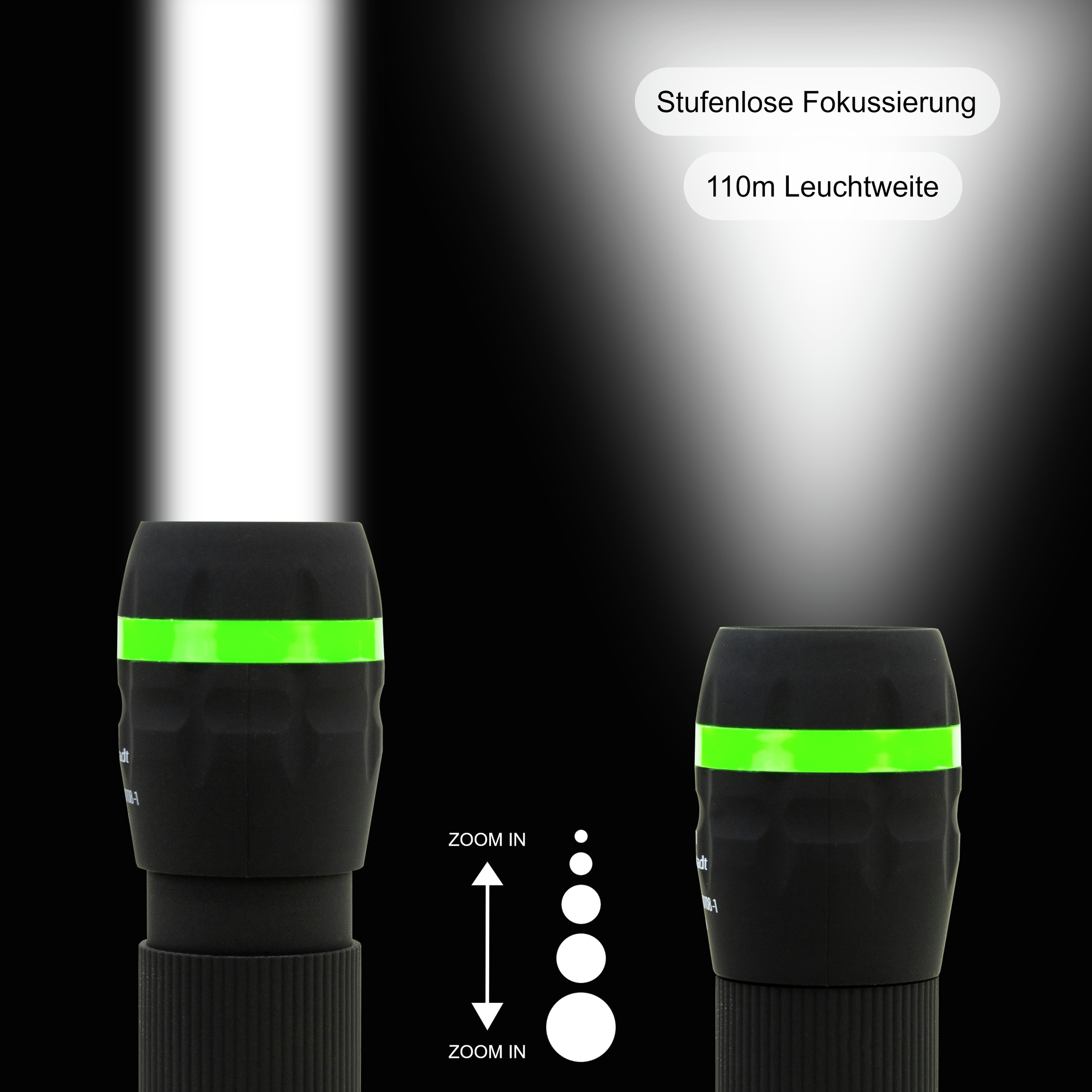 HYCELL LED-Taschenlampe Zoom, Kunststoff, 1W, 55 lm, batteriebetrieben HYCELL LED-Taschenlampe Zoom, Kunststoff, 1W, 55 lm, batteriebetrieben