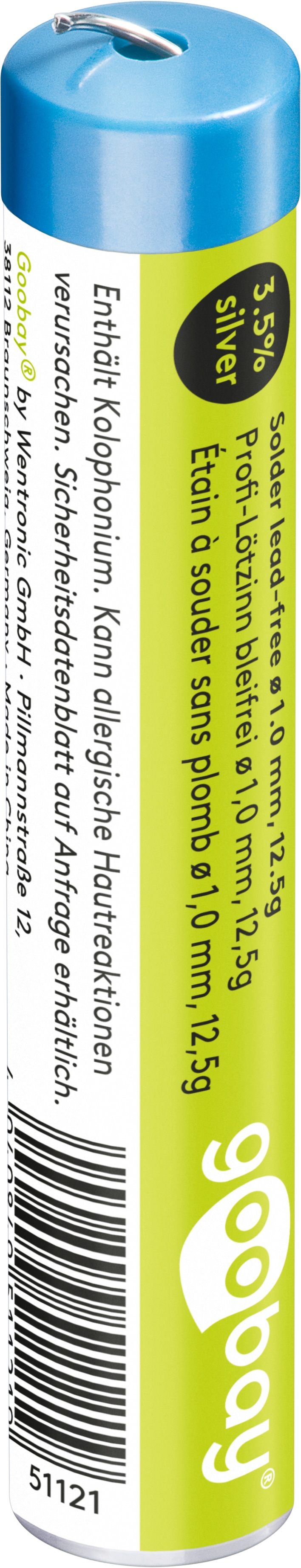 GOOBAY Lötzinn Pro, 12,5 g, Ø 1,0 mm GOOBAY Lötzinn Pro, 12,5 g, Ø 1,0 mm