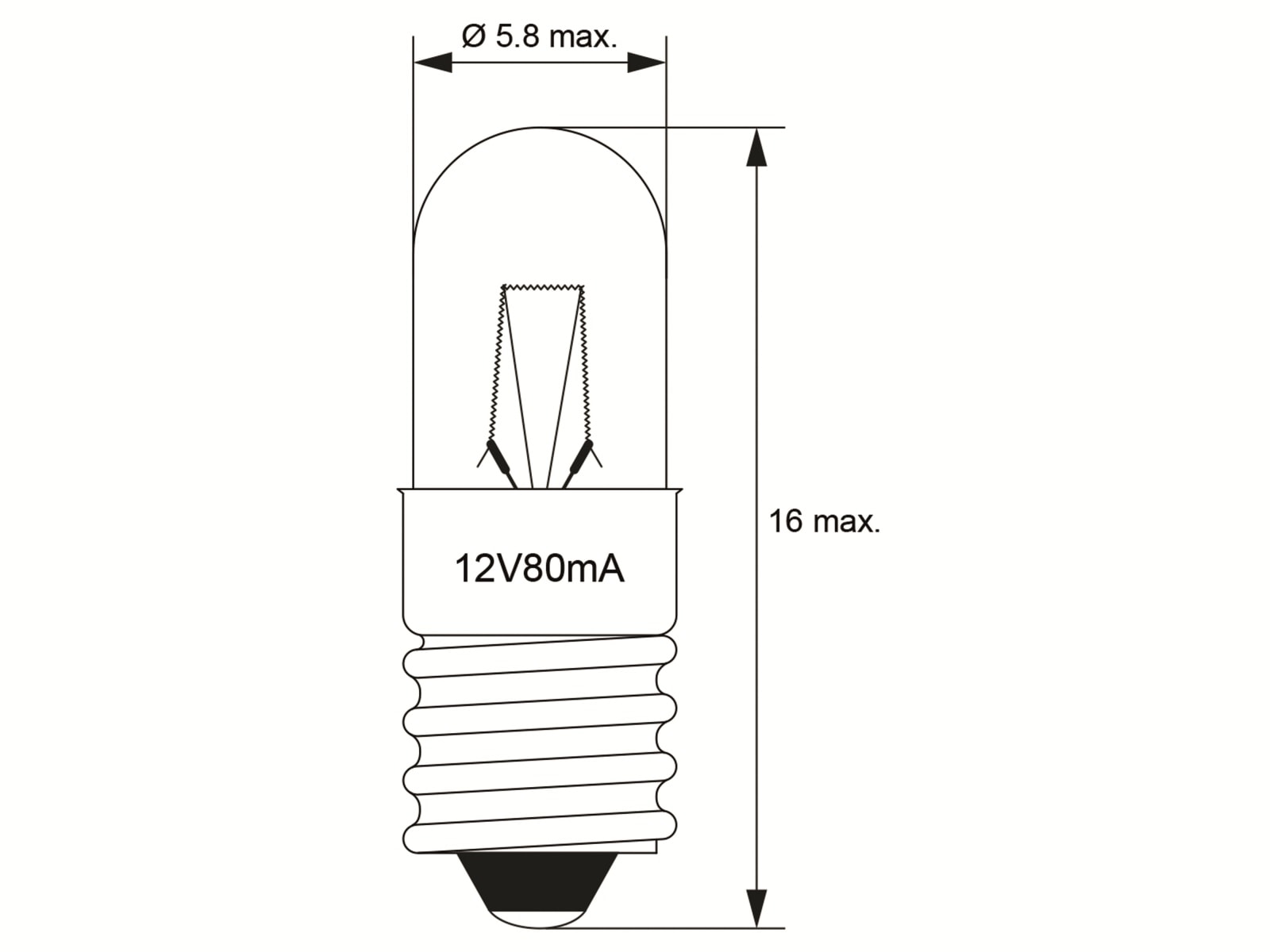 GOOBAY Röhrenlampe, 9521, T5, E5,5, 12 V, 1 W GOOBAY Röhrenlampe, 9521, T5, E5,5, 12 V, 1 W
