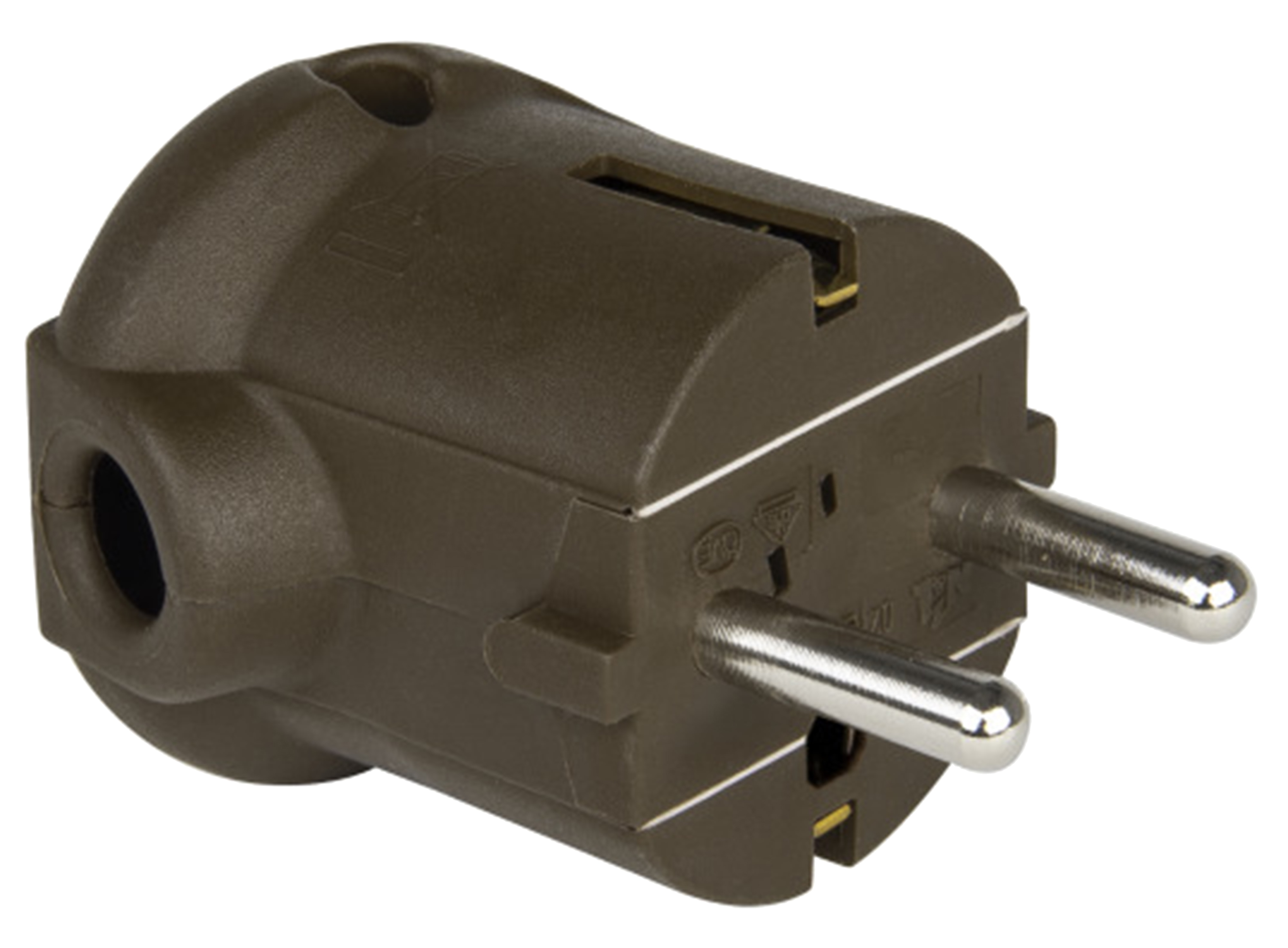PCE Schutzkontaktstecker PP 2SL, seitlich, braun PCE Schutzkontaktstecker PP 2SL, seitlich, braun