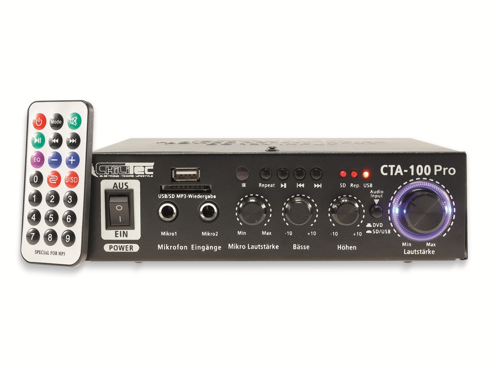 CHILITEC Mini-HiFi-Verstärker CTA-100 pro, USB, Fernbedienung, Bluetooth CHILITEC Mini-HiFi-Verstärker CTA-100 pro, USB, Fernbedienung, Bluetooth
