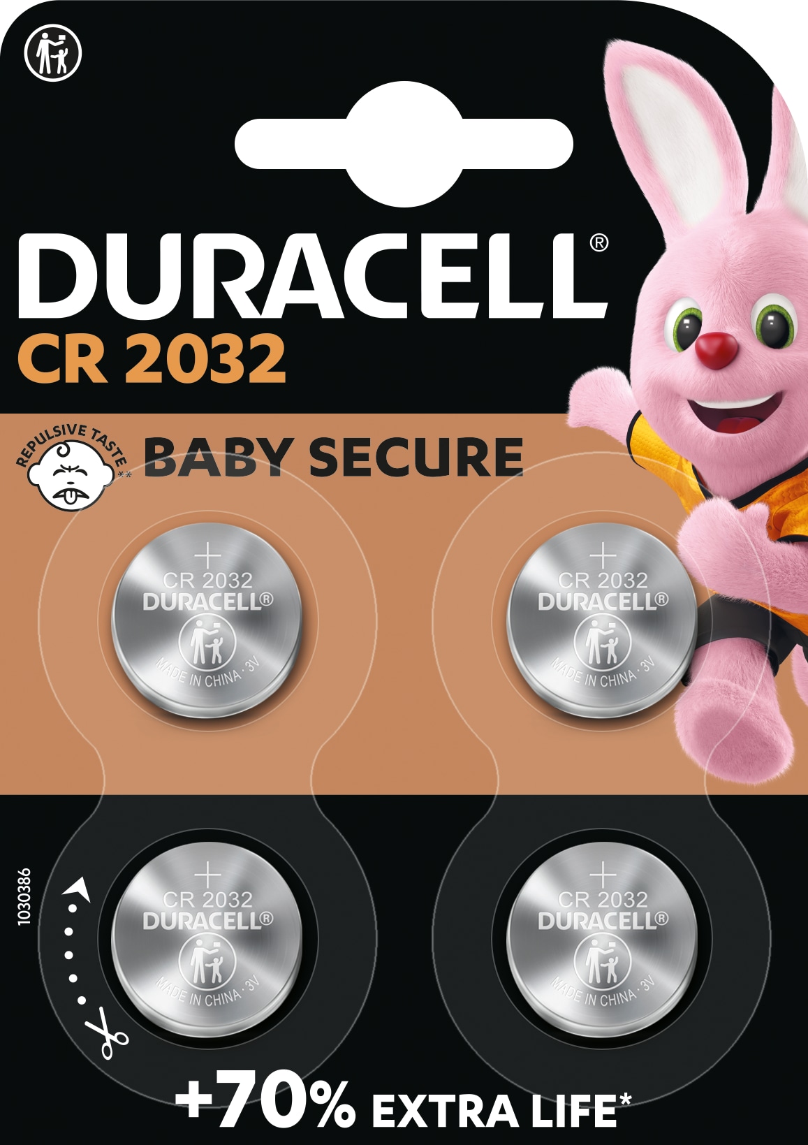 DURACELL Lithium-Knopfzelle CR2032, 3V, Electronics, 4 Stück DURACELL Lithium-Knopfzelle CR2032, 3V, Electronics, 4 Stück