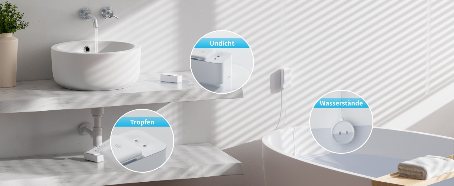 SWITCHBOT WLAN Wassermelder, mit Sensorkabel, weiß SWITCHBOT WLAN Wassermelder, mit Sensorkabel, weiß