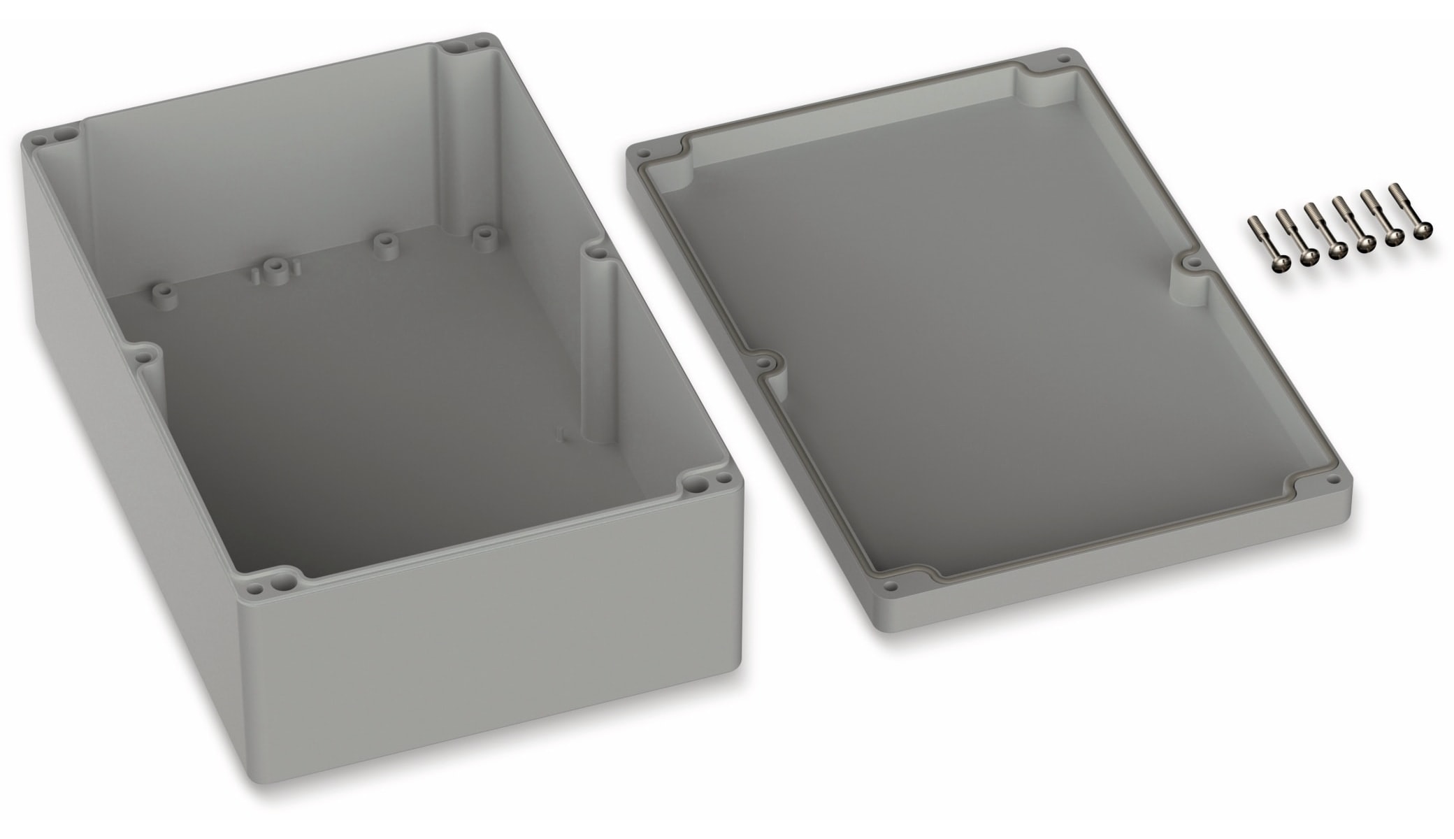 POLLIN, ABS Gehäuse, 240,3 x 160,3 x 90 mm, IP66, Lichtgrau POLLIN, ABS Gehäuse, 240,3 x 160,3 x 90 mm, IP66, Lichtgrau