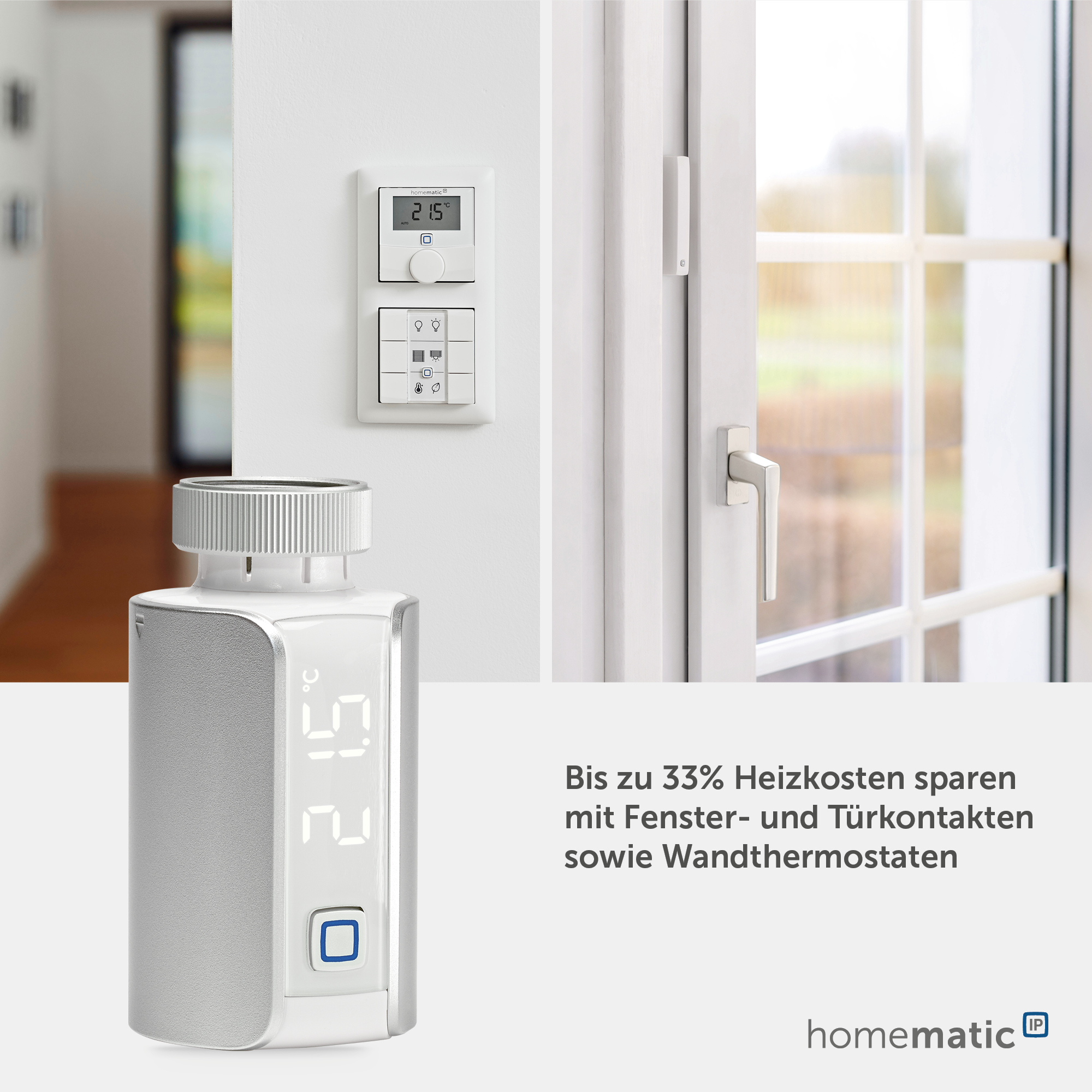 HOMEMATIC IP 156650A0, Heizkörperthermostat EVO, silber HOMEMATIC IP 156650A0, Heizkörperthermostat EVO, silber