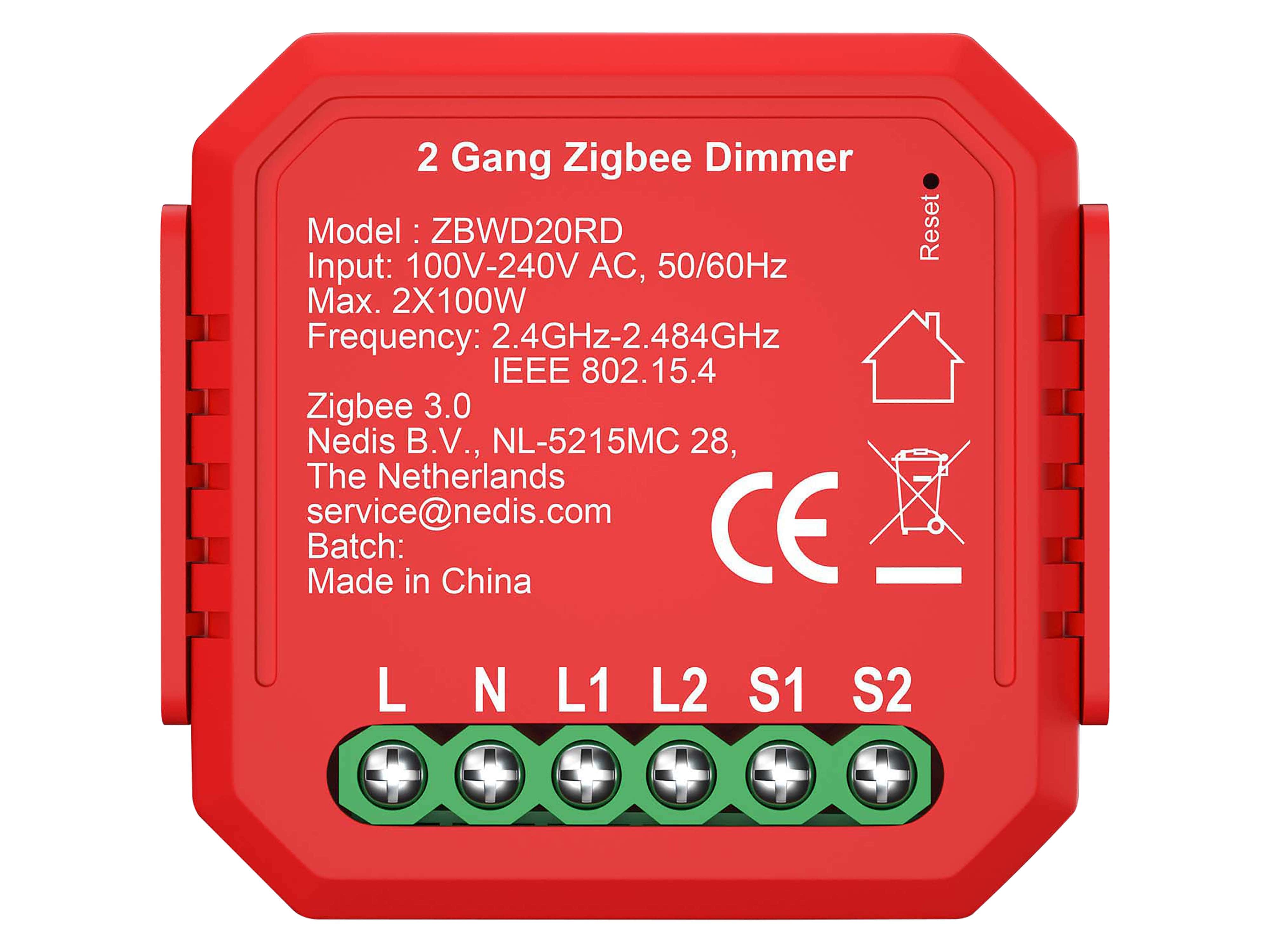NEDIS Power Switch SmartLife, Einbaumodul, Doppelter Triac-Dimmer