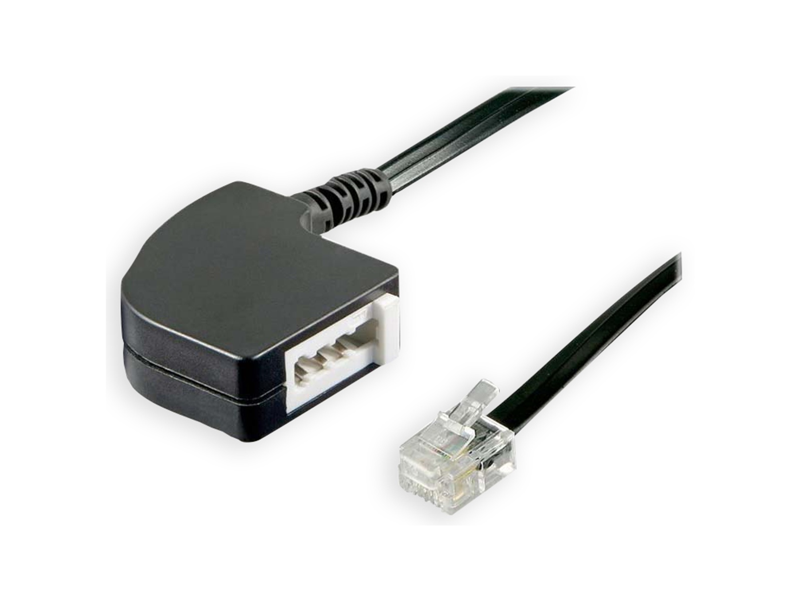 GOOBAY Telefon-Adapterstecker, RJ11-TAE/F Jack, schwarz GOOBAY Telefon-Adapterstecker, RJ11-TAE/F Jack, schwarz