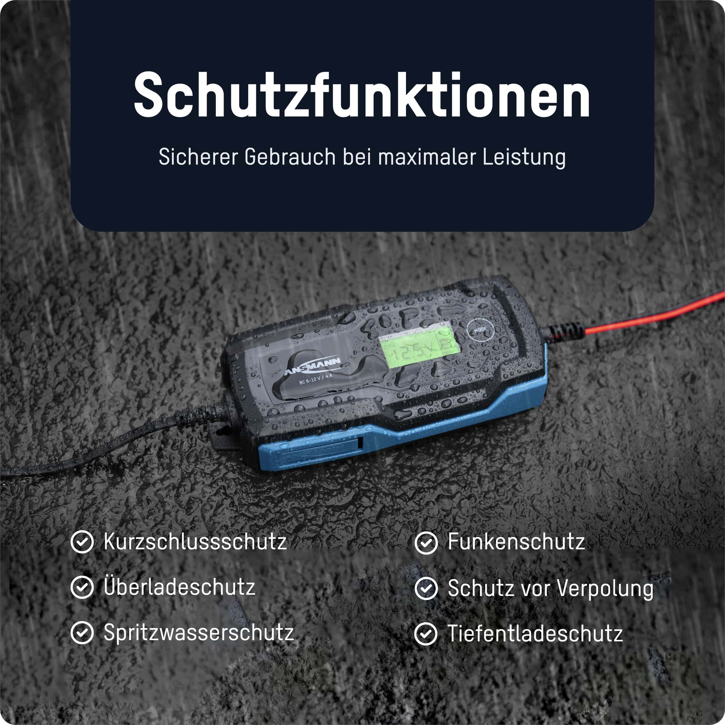 ANSMANN Autobatterie-Ladegerät, 1001-0144, Bleiladegerät, BC 6...12 V-, 4 A ANSMANN Autobatterie-Ladegerät, 1001-0144, Bleiladegerät, BC 6...12 V-, 4 A