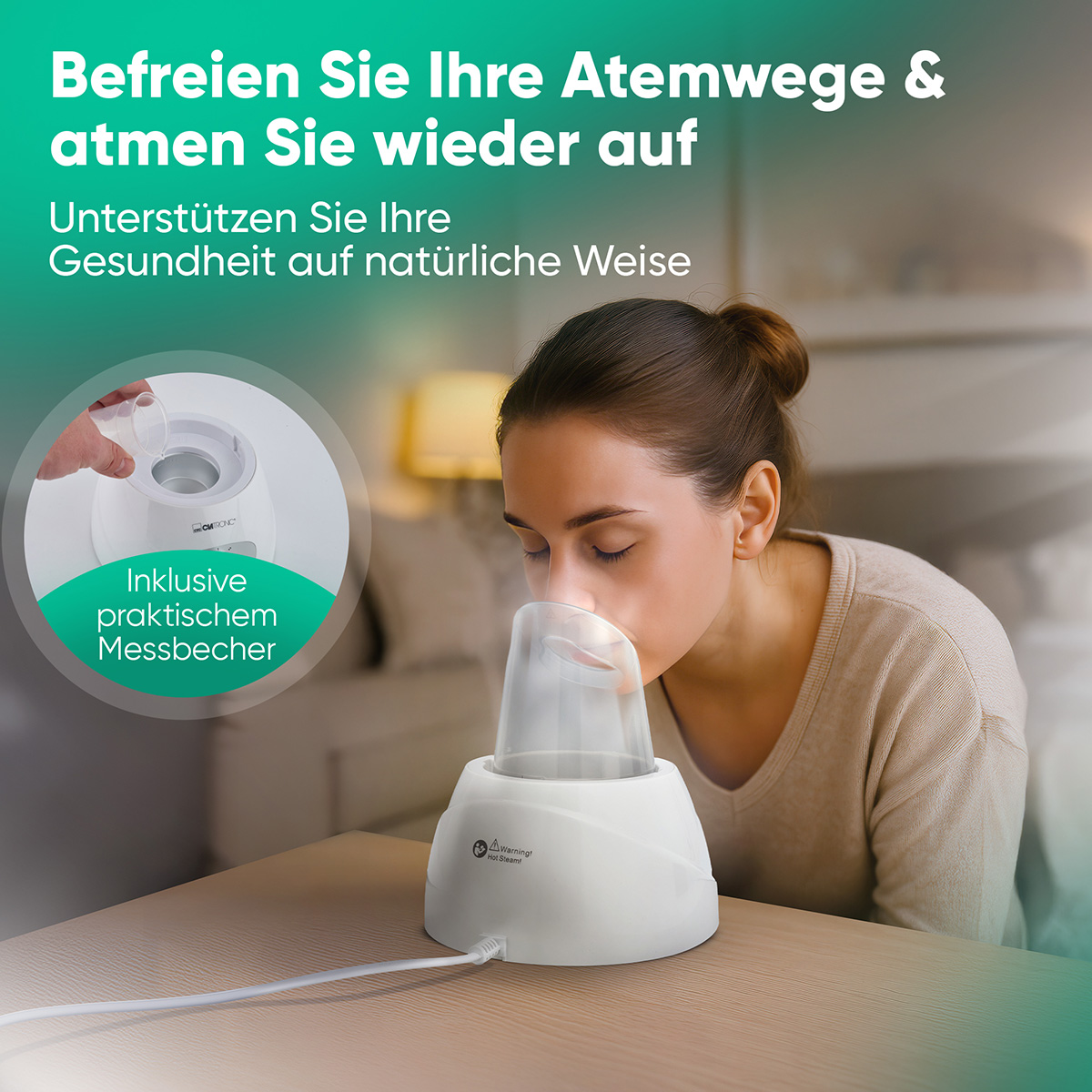 CLATRONIC Gesichtssauna & Inhalationsgerät GS 3656, 3-Stufen CLATRONIC Gesichtssauna & Inhalationsgerät GS 3656, 3-Stufen