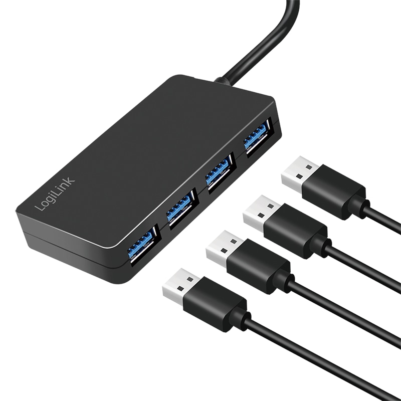 LOGILINK USB3.2 Hub UA0396, 4-Port, schwarz LOGILINK USB3.2 Hub UA0396, 4-Port, schwarz
