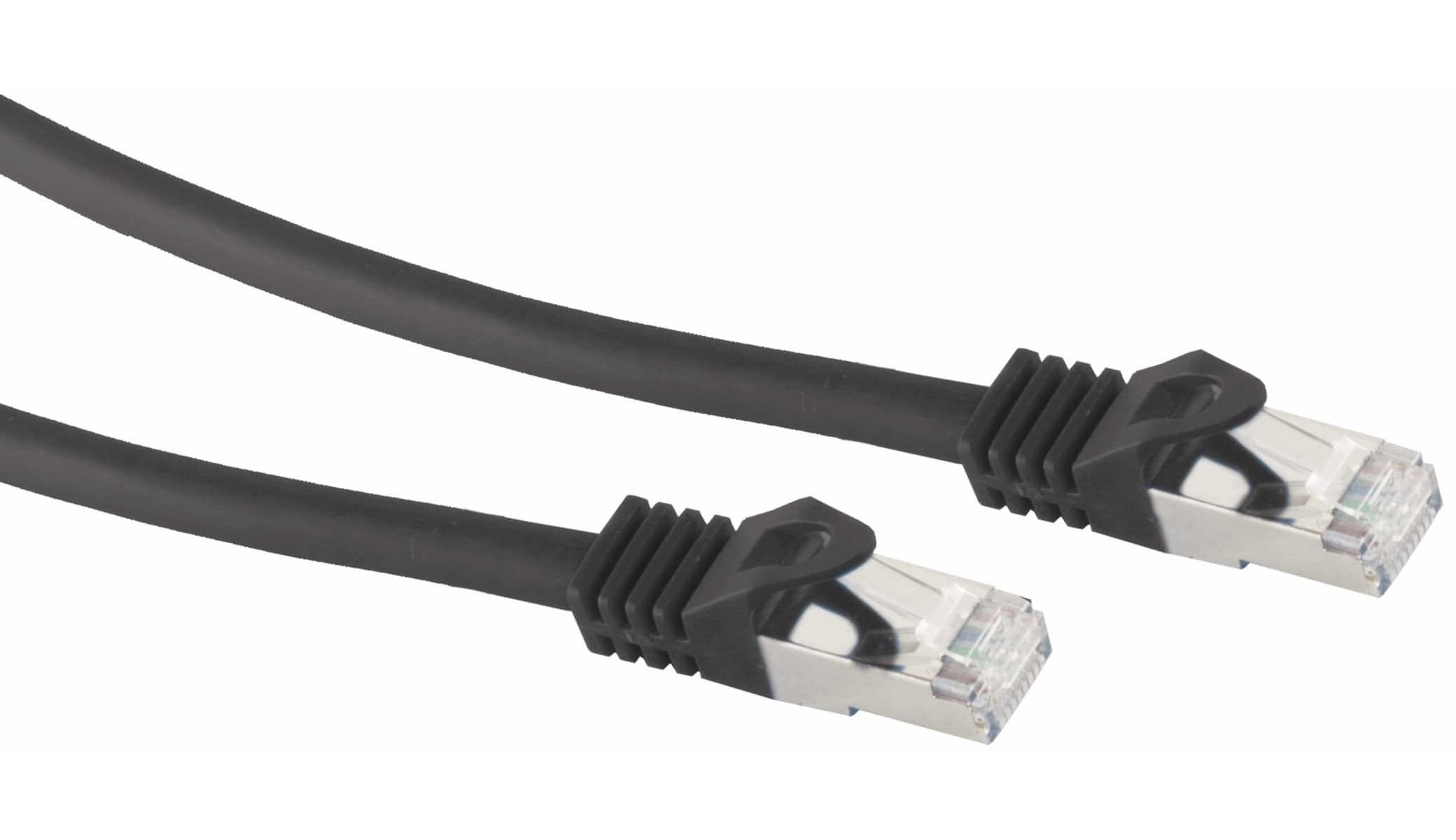 S-IMPULS RJ45 Patchkabel S/FTP (PIMF), m. CAT.7 Rohkabel, 0,5 m, schwarz