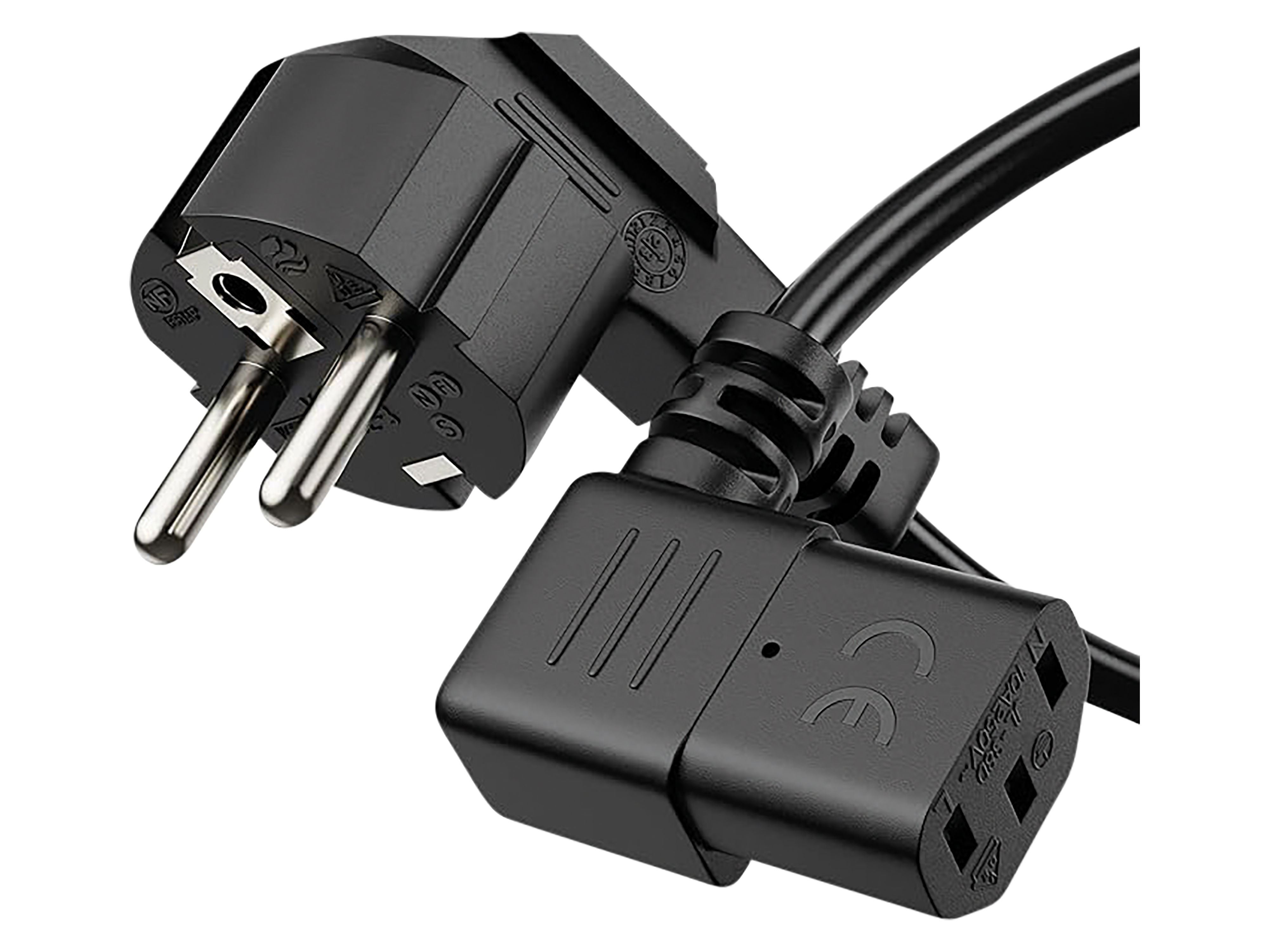 SONERO Netzkabel Schutzkontaktstecker, X-SKW-C13W-050B, 90°, schwarz, 5m SONERO Netzkabel Schutzkontaktstecker, X-SKW-C13W-050B, 90°, schwarz, 5m