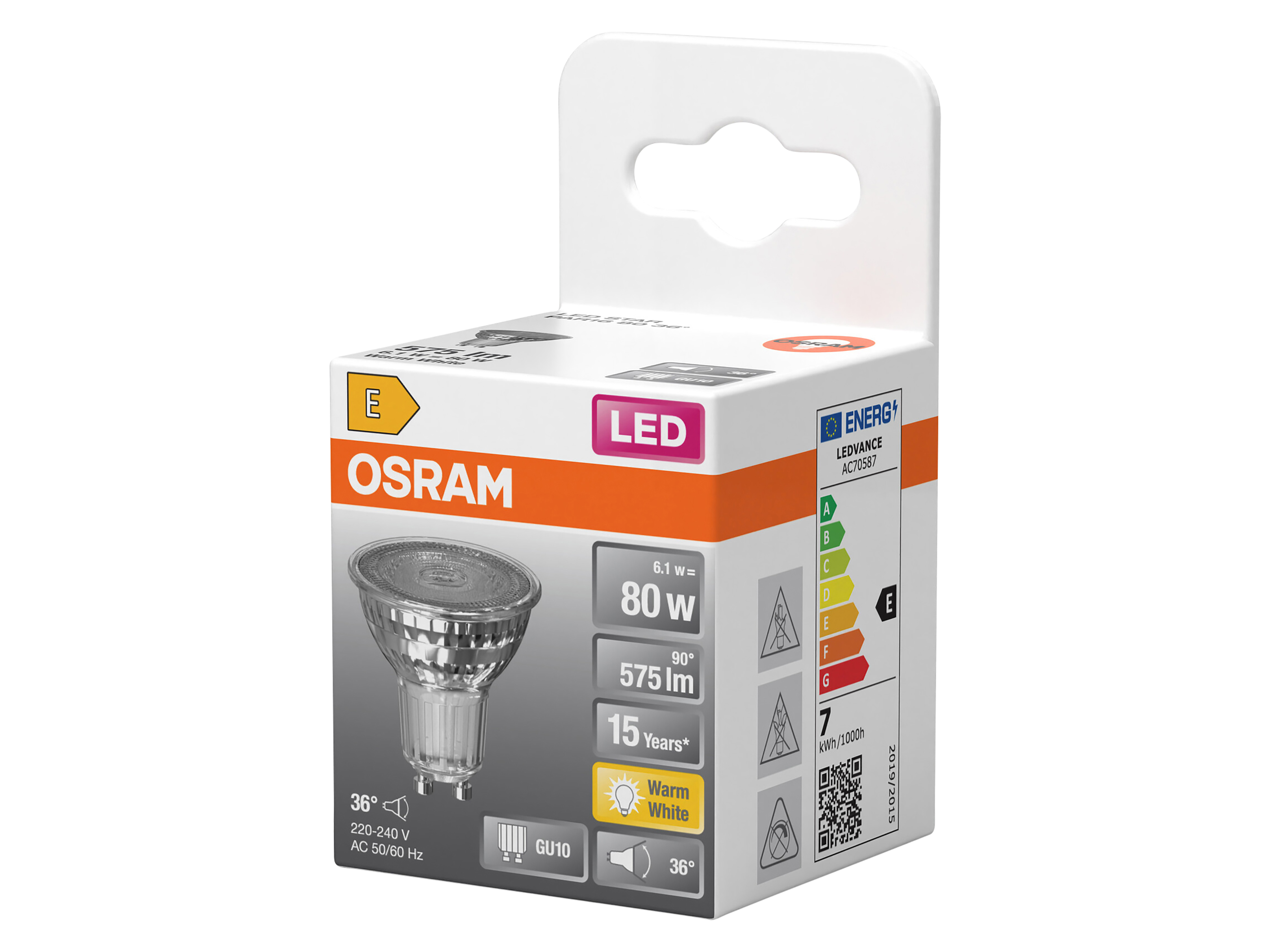 OSRAM LED-Lampe SUPERSTAR GU10, 6,1 W, 2700 K, EEK: E, 575 lm, warmweiß OSRAM LED-Lampe SUPERSTAR, dimmbar, GU10, 2 W, 2700 K, EEK: E, 210 lm, warmweiß