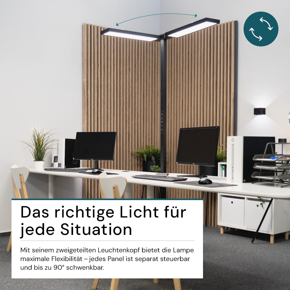 LUXULA LED-Büro-Stehleuchte, Up/Down, 120W, 4000K, EEK: F, 8500lm, IP20, dimmbar, schwarz LUXULA LED-Büro-Stehleuchte, Up/Down, 120W, 4000K, EEK: F, 8500lm, IP20, dimmbar, schwarz