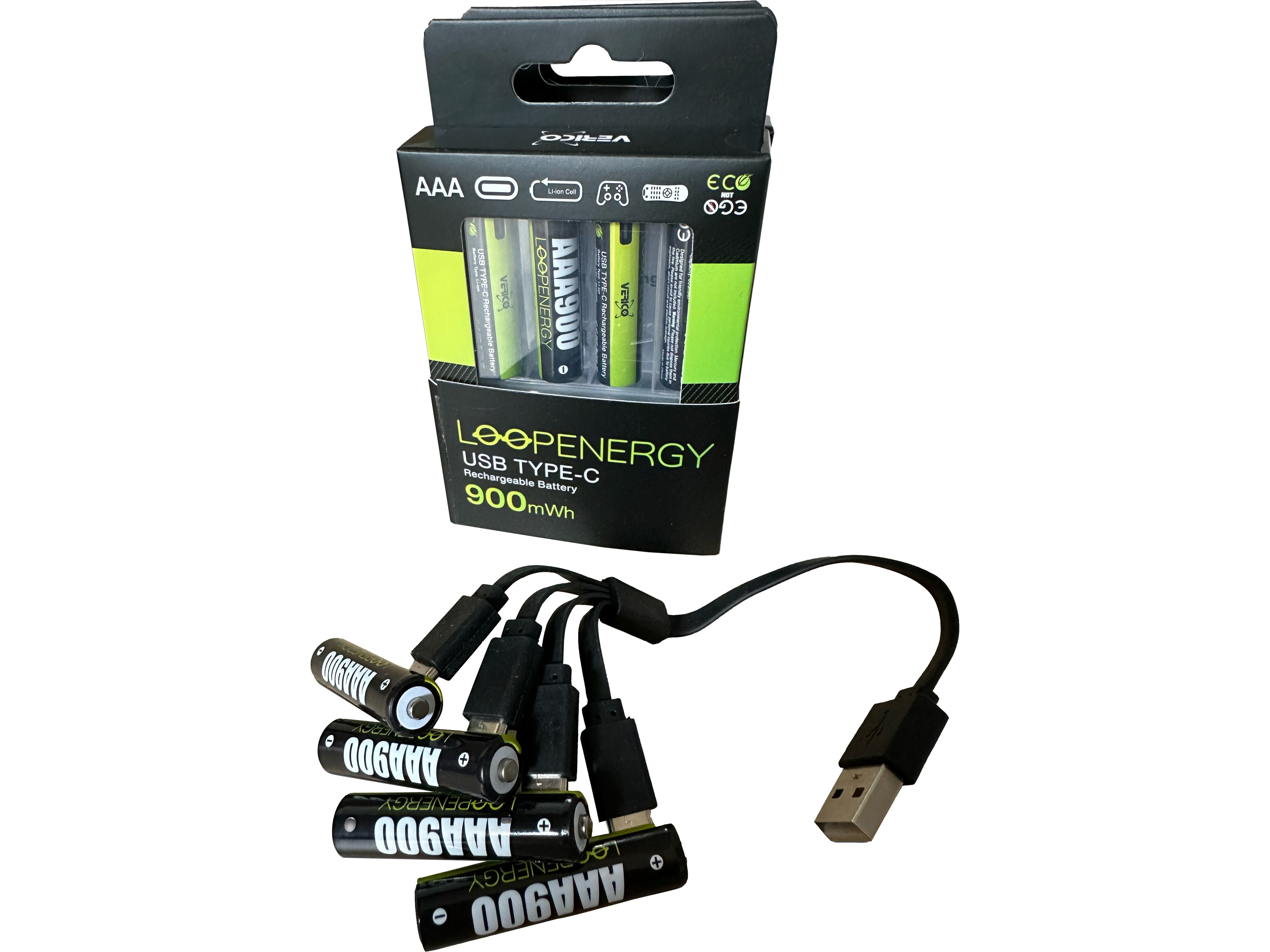 VERICO Li-Ion-Akku Loop Energy AAA, mit USB-C Buchse, 12er Pack VERICO Li-Ion-Akku Loop Energy AAA, mit USB-C Buchse, 12er Pack